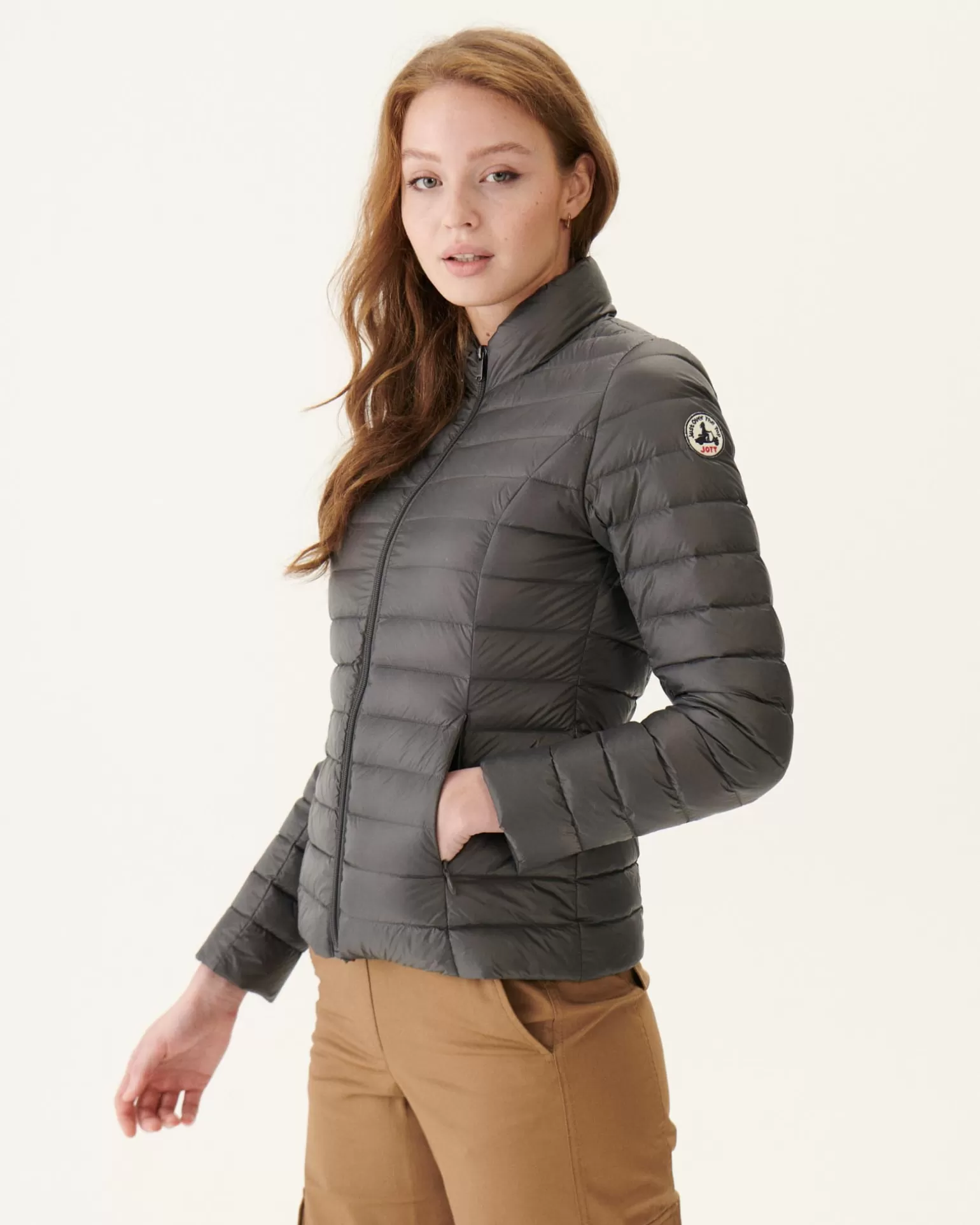 Women JOTT Anthracite Cha Lightweight Down Jacket