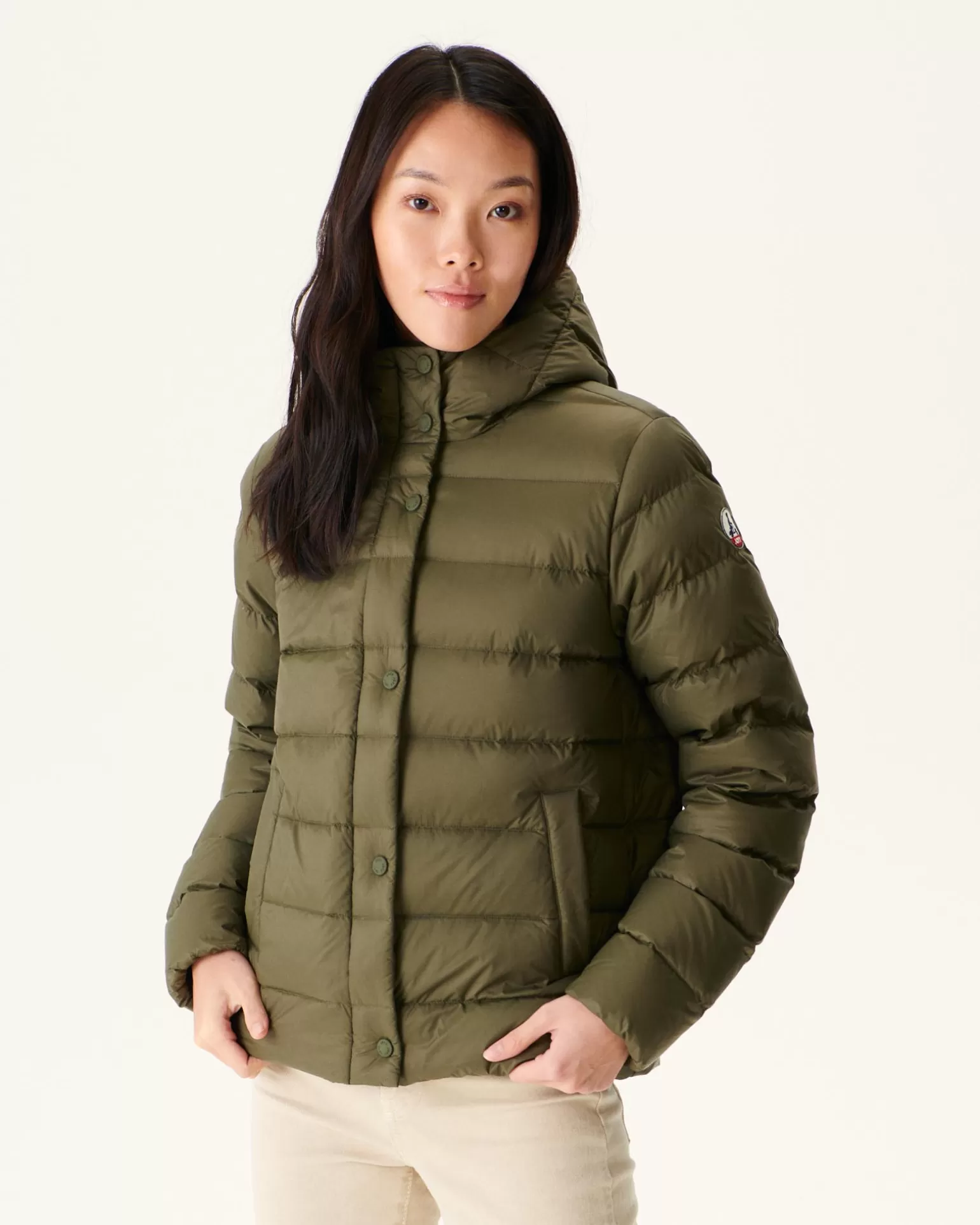 Women JOTT Army Jane Straight Hooded Puffer Jacket