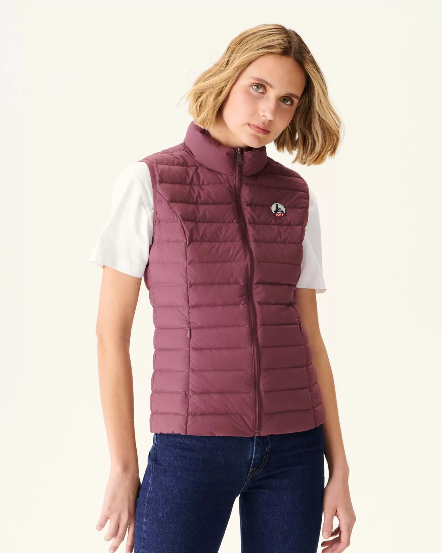 Women JOTT Bordeaux Grenada Stretch Sleeveless Puffer Jacket