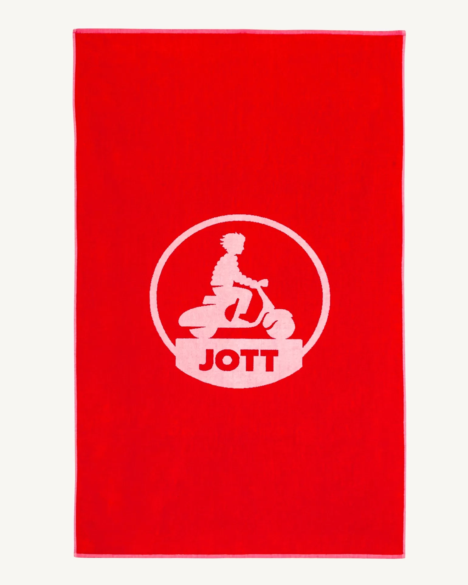 Men JOTT Bright Red Beach Terry Beach Towel