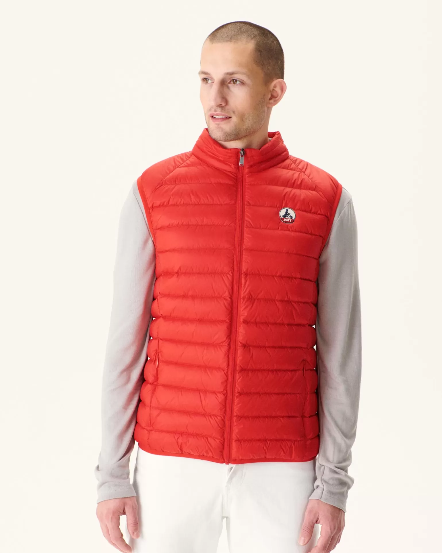 Men JOTT Bright Red Sleeveless Down Jacket Tom