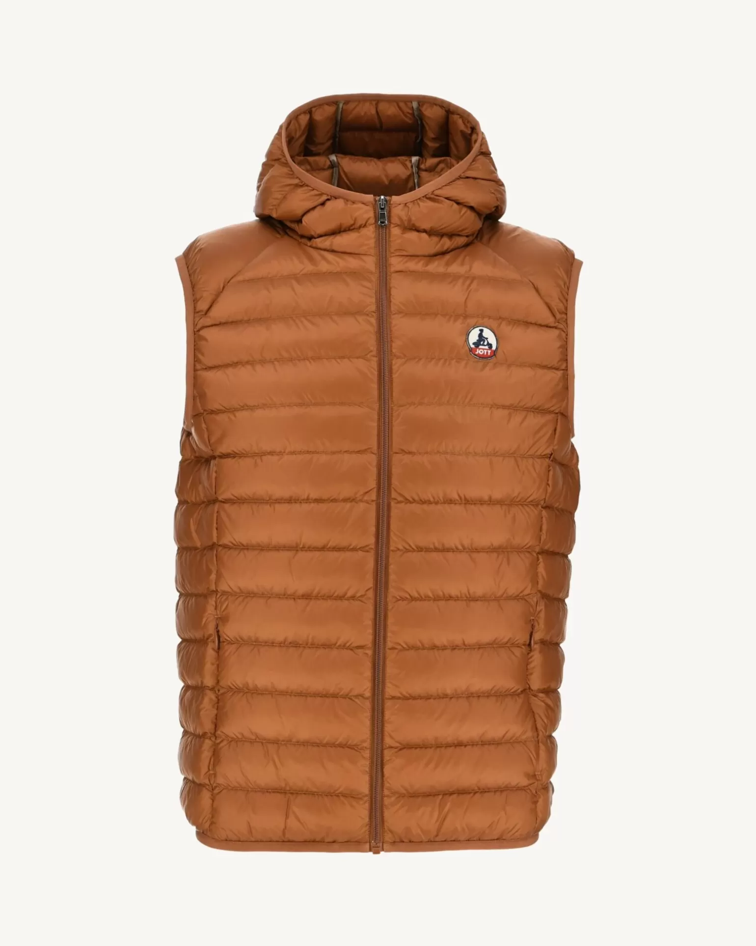 Men JOTT Caramel Pat Hooded Gilet