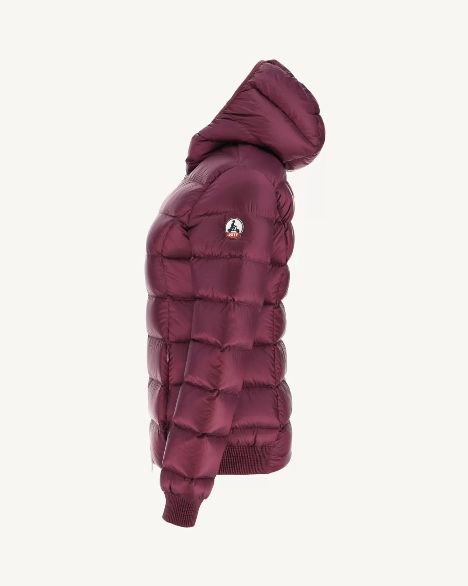 Women JOTT Celine Eggplant Aubergine Hooded Puffer Jacket