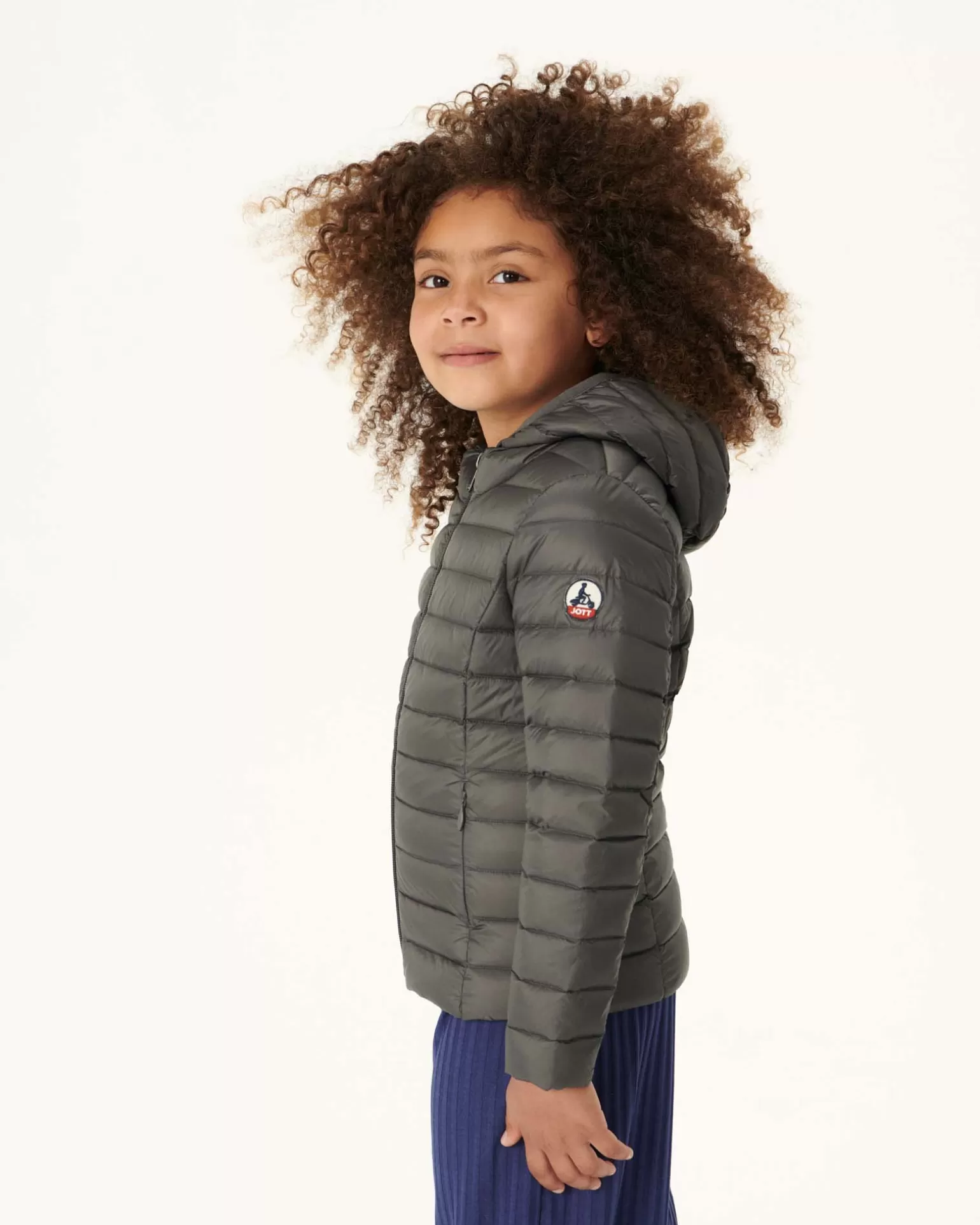 Kids JOTT Children'S Anthracite Carla Lightweight Hooded Down Jacket