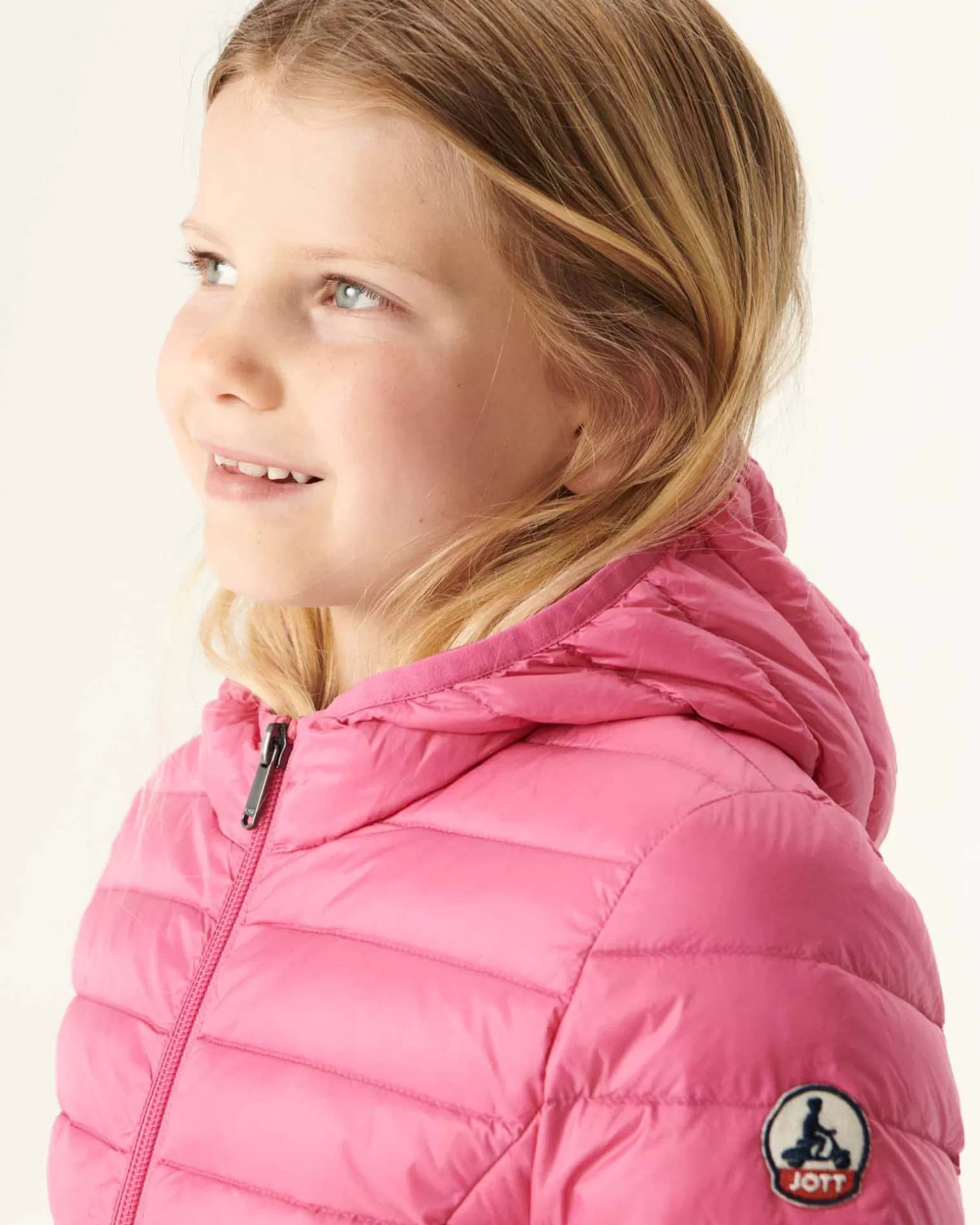 Kids JOTT Children'S Light Hooded Down Jacket Intense Pink Carla