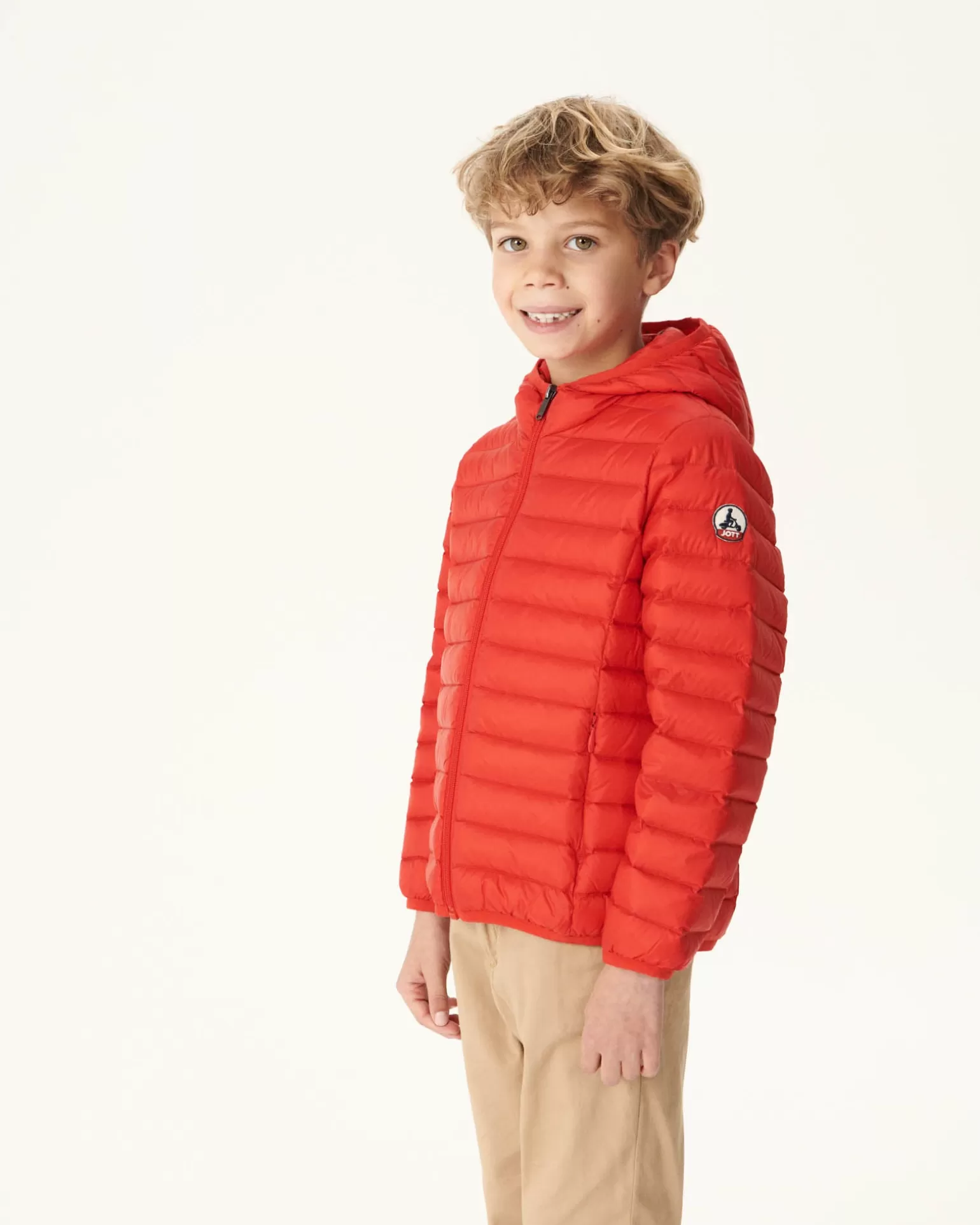 Kids JOTT Children'S Lightweight Hooded Down Jacket Bright Red Hugo