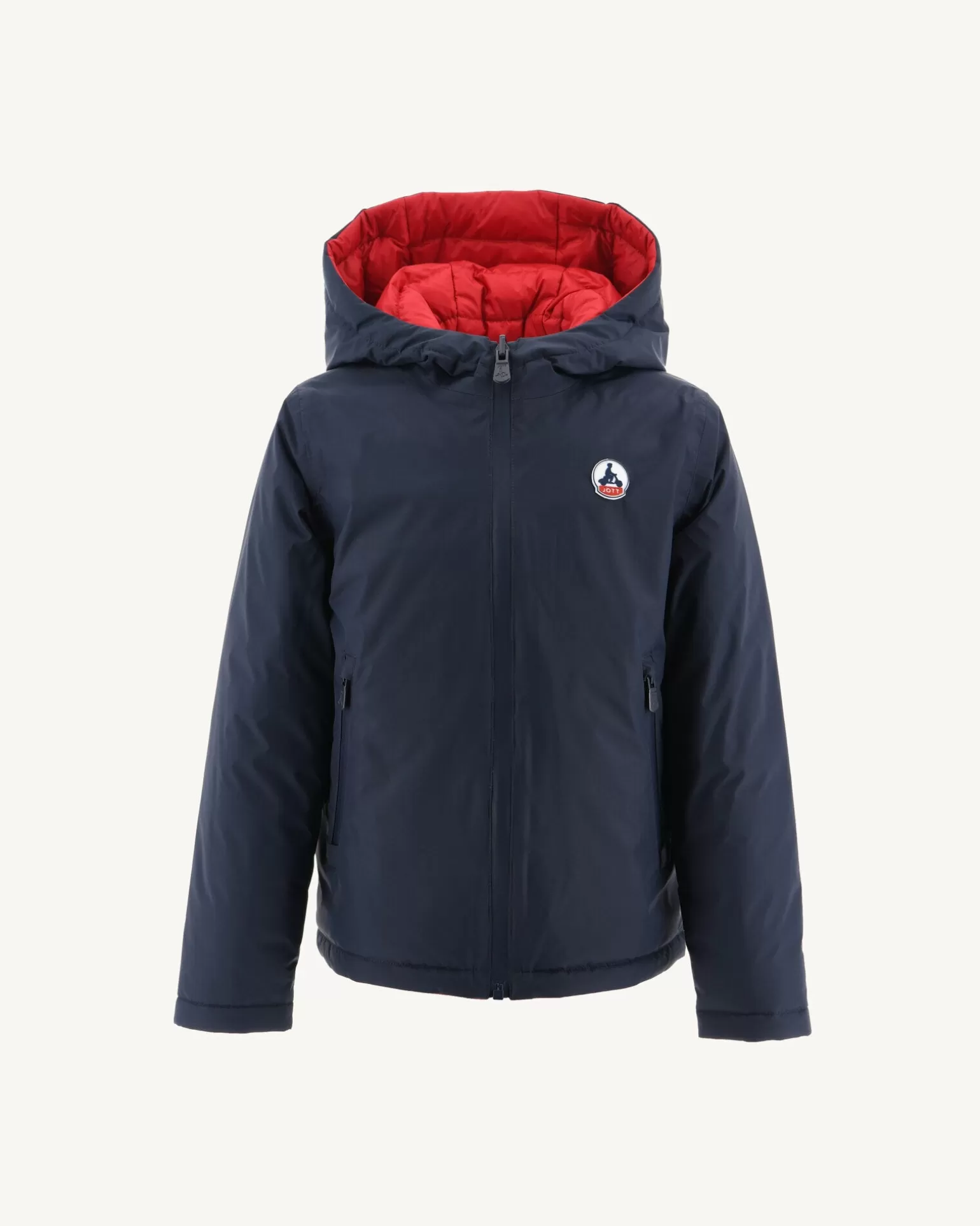 Kids JOTT Children'S Reversible Hooded Down Jacket Navy/Red Zurich