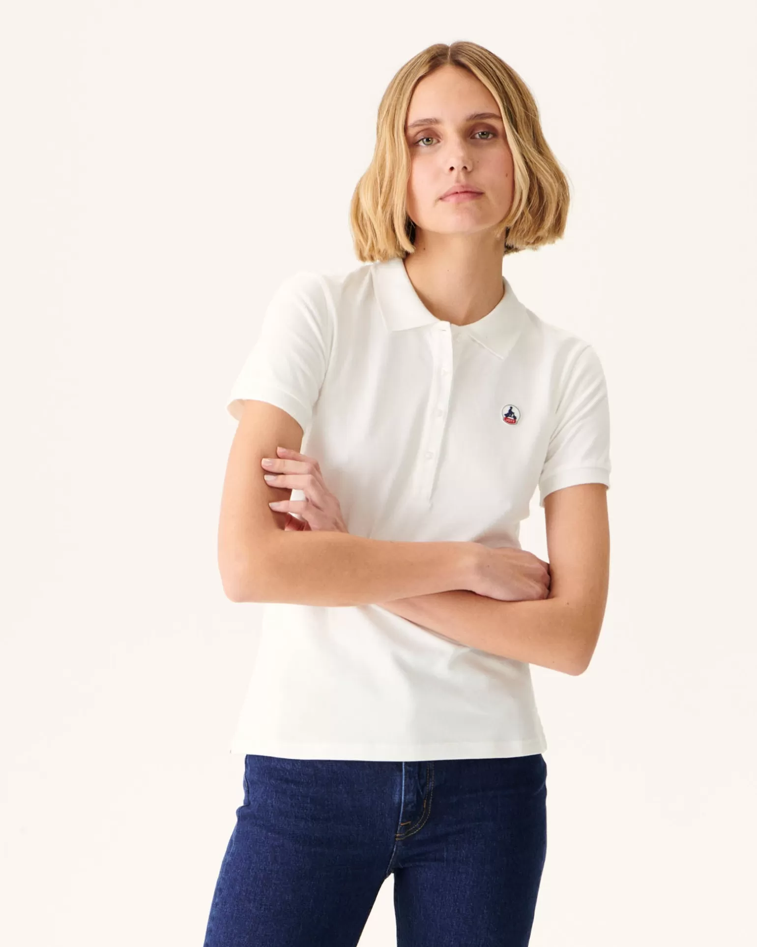 Women JOTT Franca White Polo Shirt