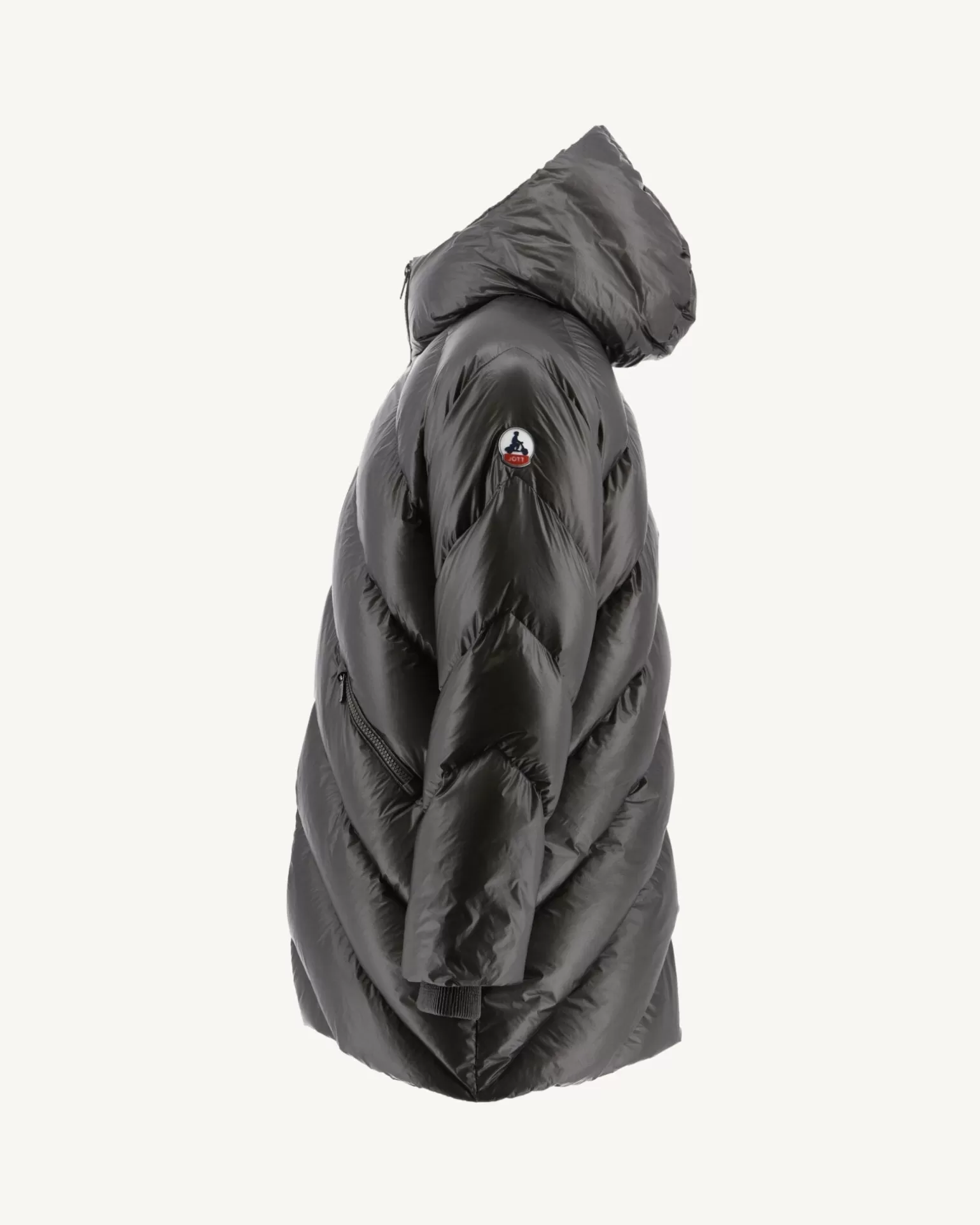 Men JOTT Great Cold Hooded Down Jacket Anthracite Blaze