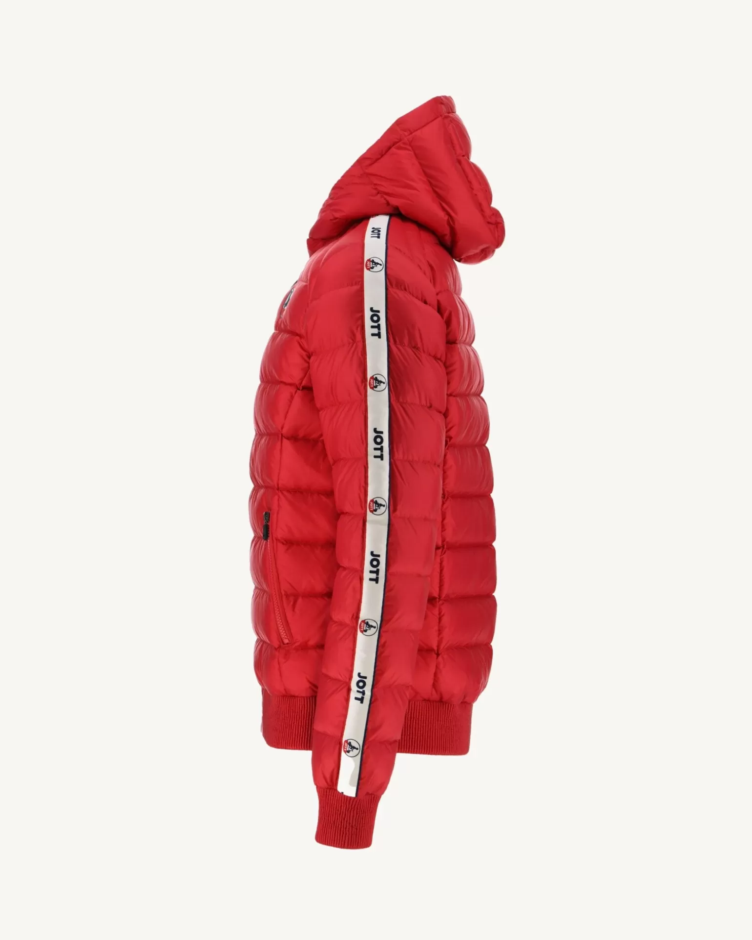 Men JOTT Great Cold Hooded Down Jacket Red Ankara