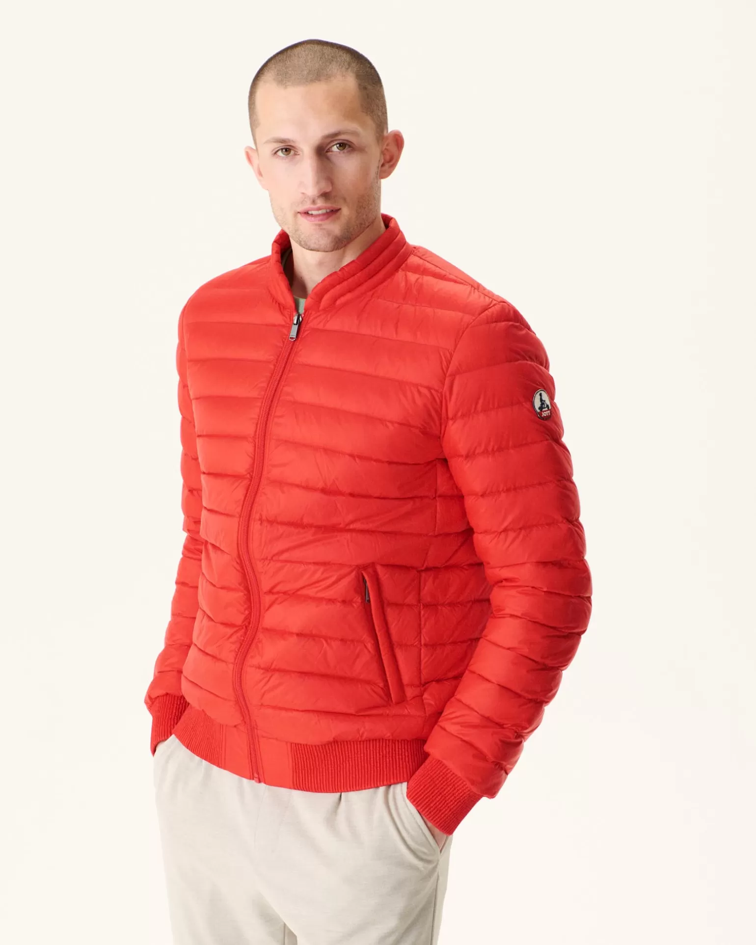 Men JOTT Jordan Bright Red Lightweight Puffer Jacket