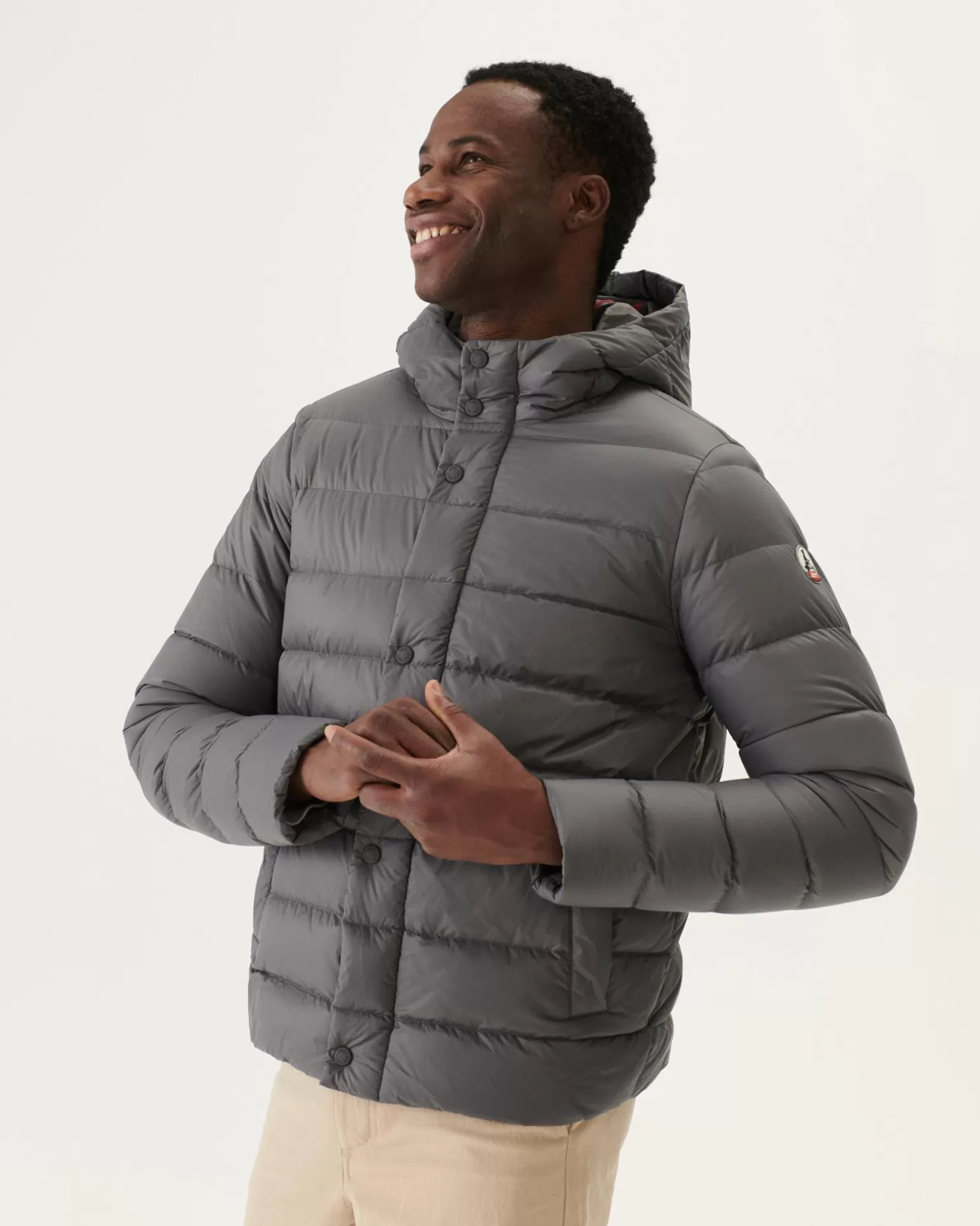 Men JOTT Jorge Charcoal Hooded Puffer Jacket