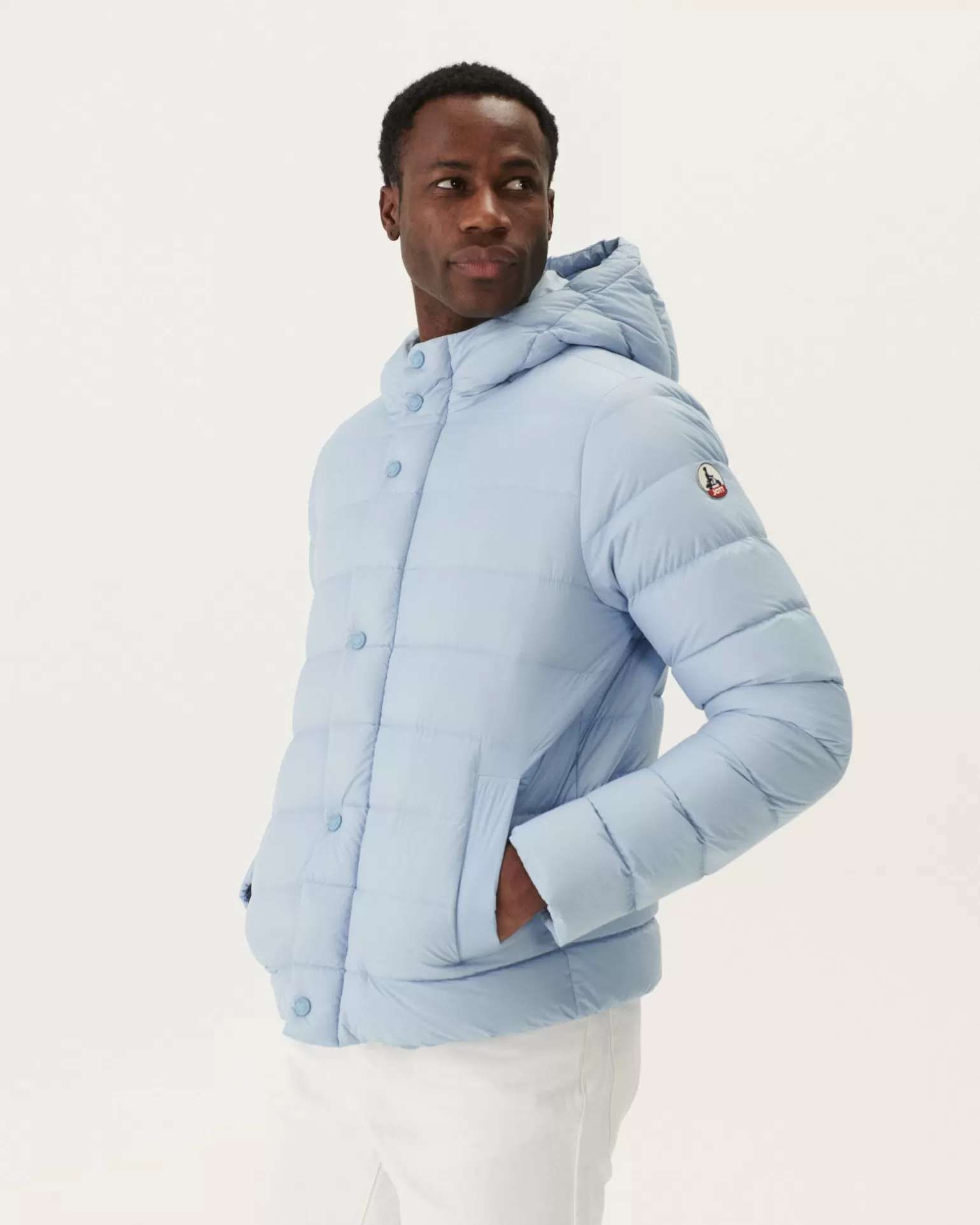 Men JOTT Jorge Hooded Puffer Jacket Light Blue