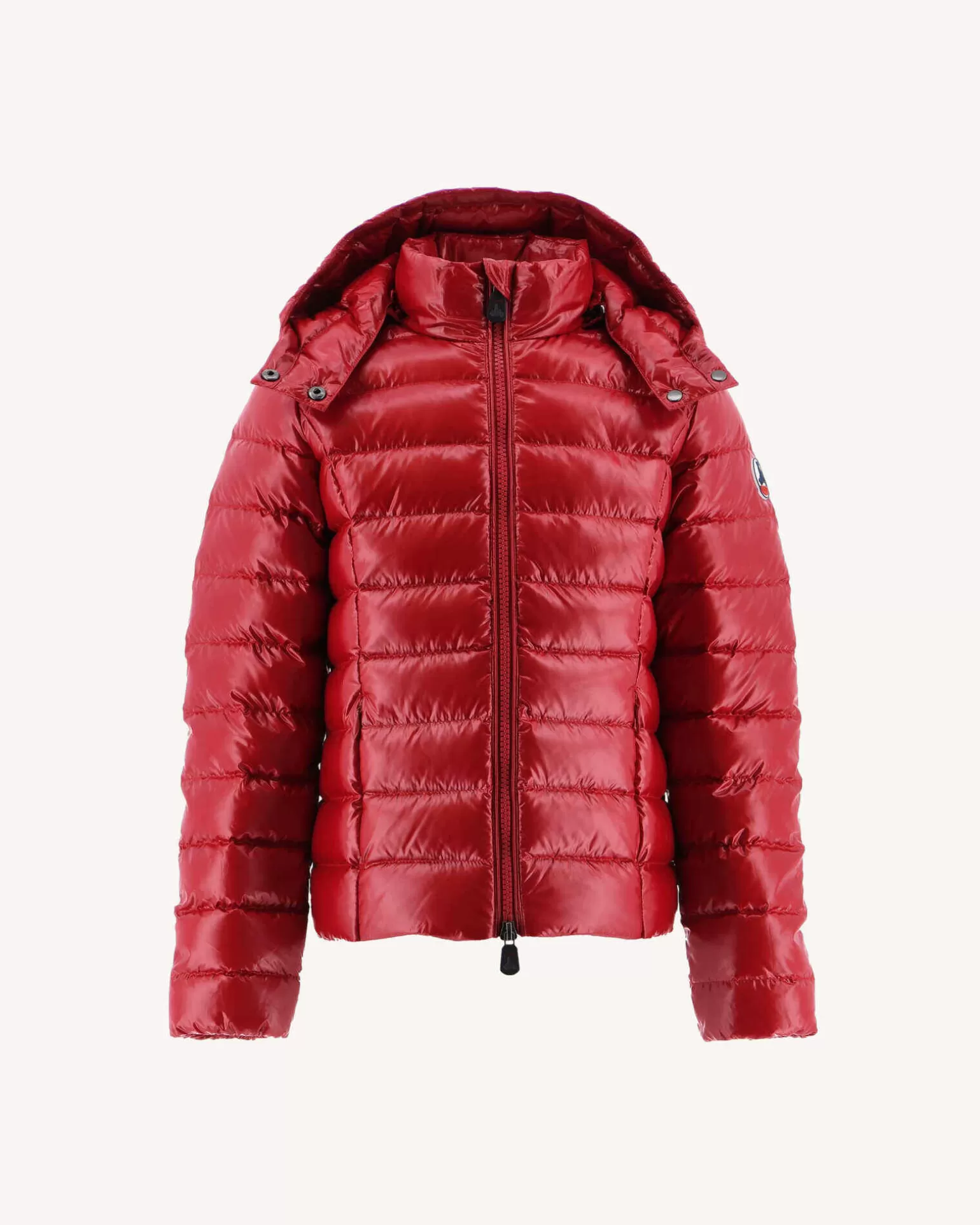Kids JOTT Lacquered Hooded Down Jacket For Children Grand Froid Opal Red