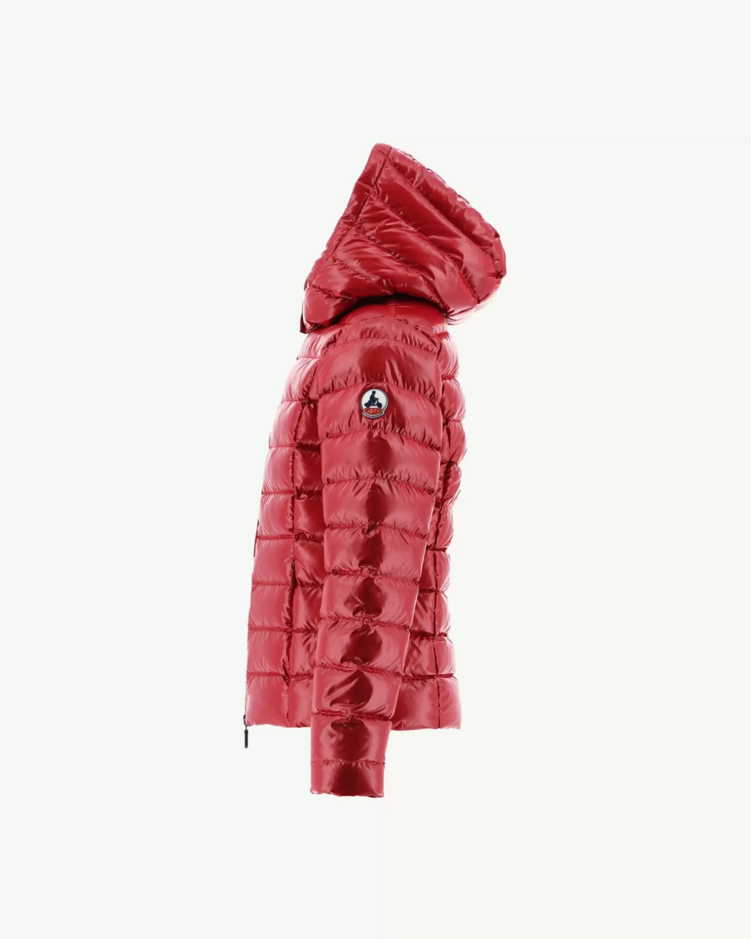 Kids JOTT Lacquered Hooded Down Jacket For Children Grand Froid Opal Red