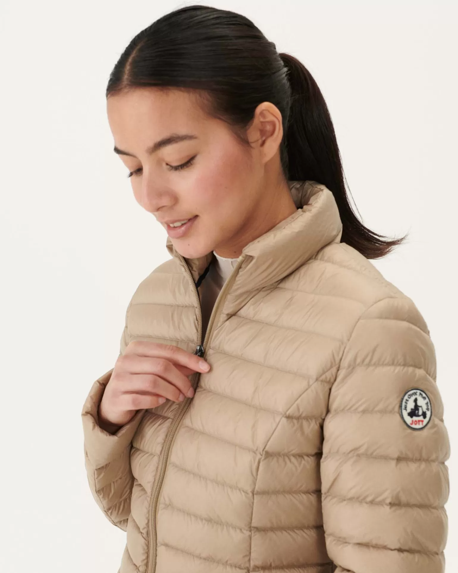 Women JOTT Light Down Jacket Beige Cha