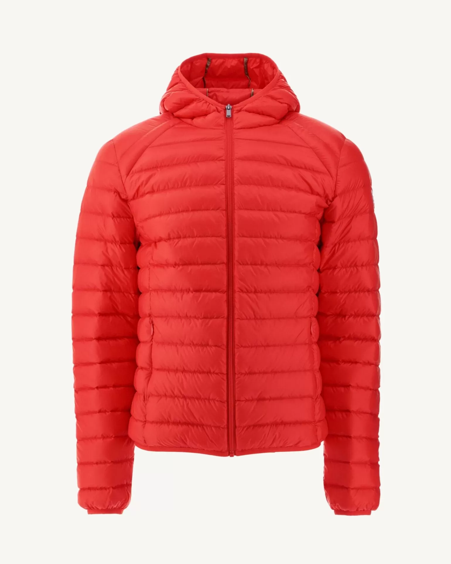 Men JOTT Light Hooded Down Jacket Bright Red Nico