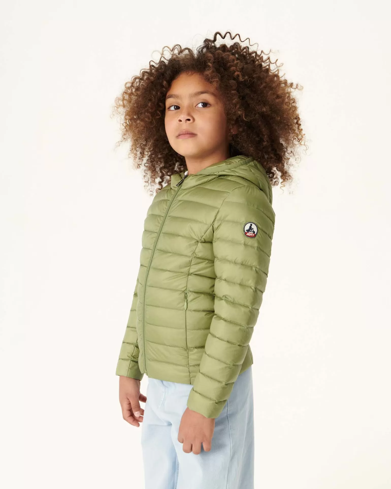 Kids JOTT Light Khaki Children'S Lightweight Hooded Down Jacket Carla