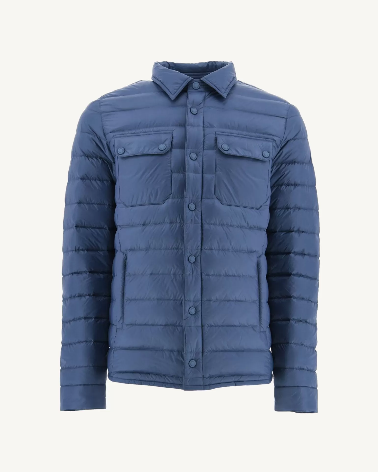 Men JOTT Light Padded Jacket With Shirt Collar Blue Jeans Cris