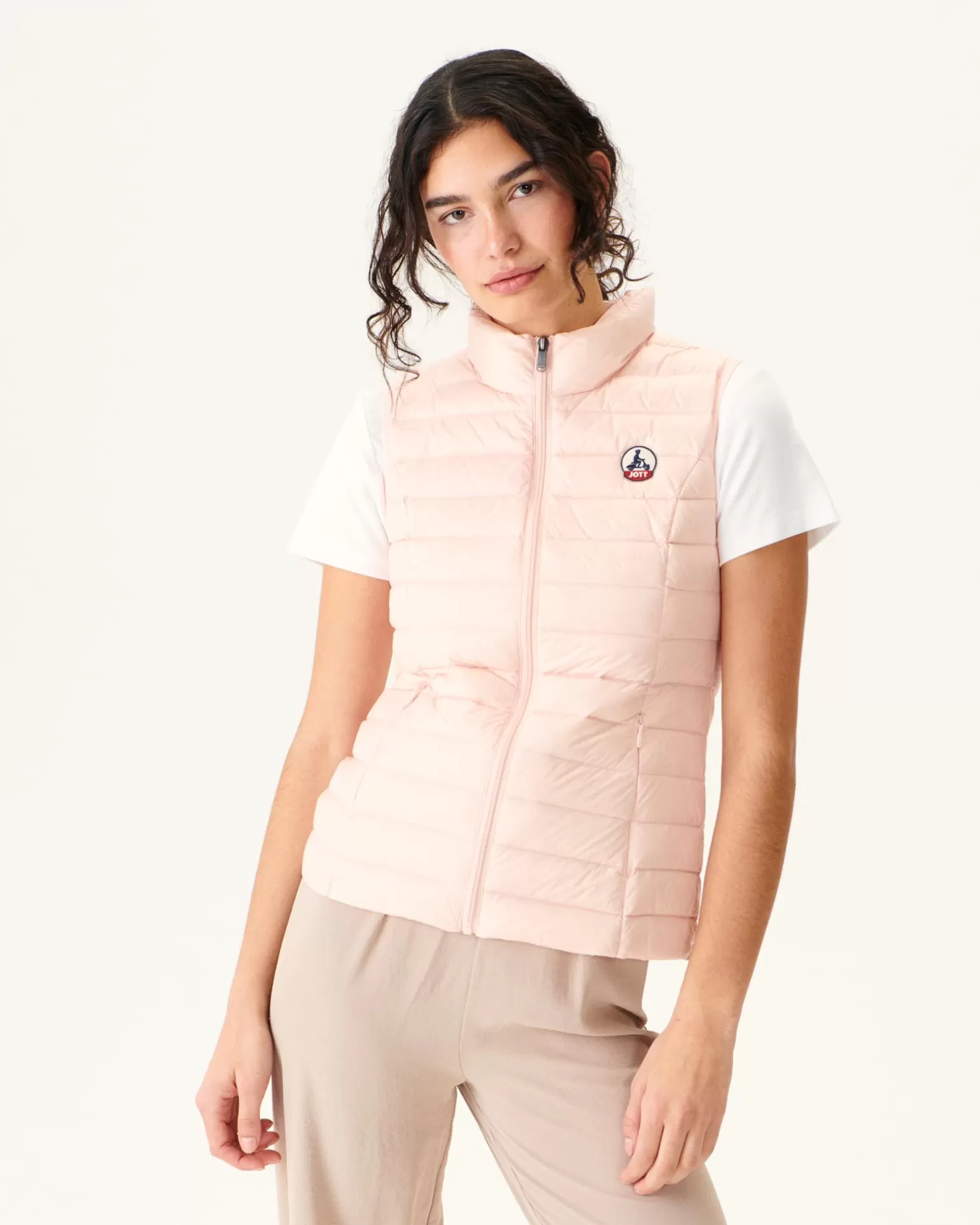 Women JOTT Light Pink Sleeveless Down Jacket Seda