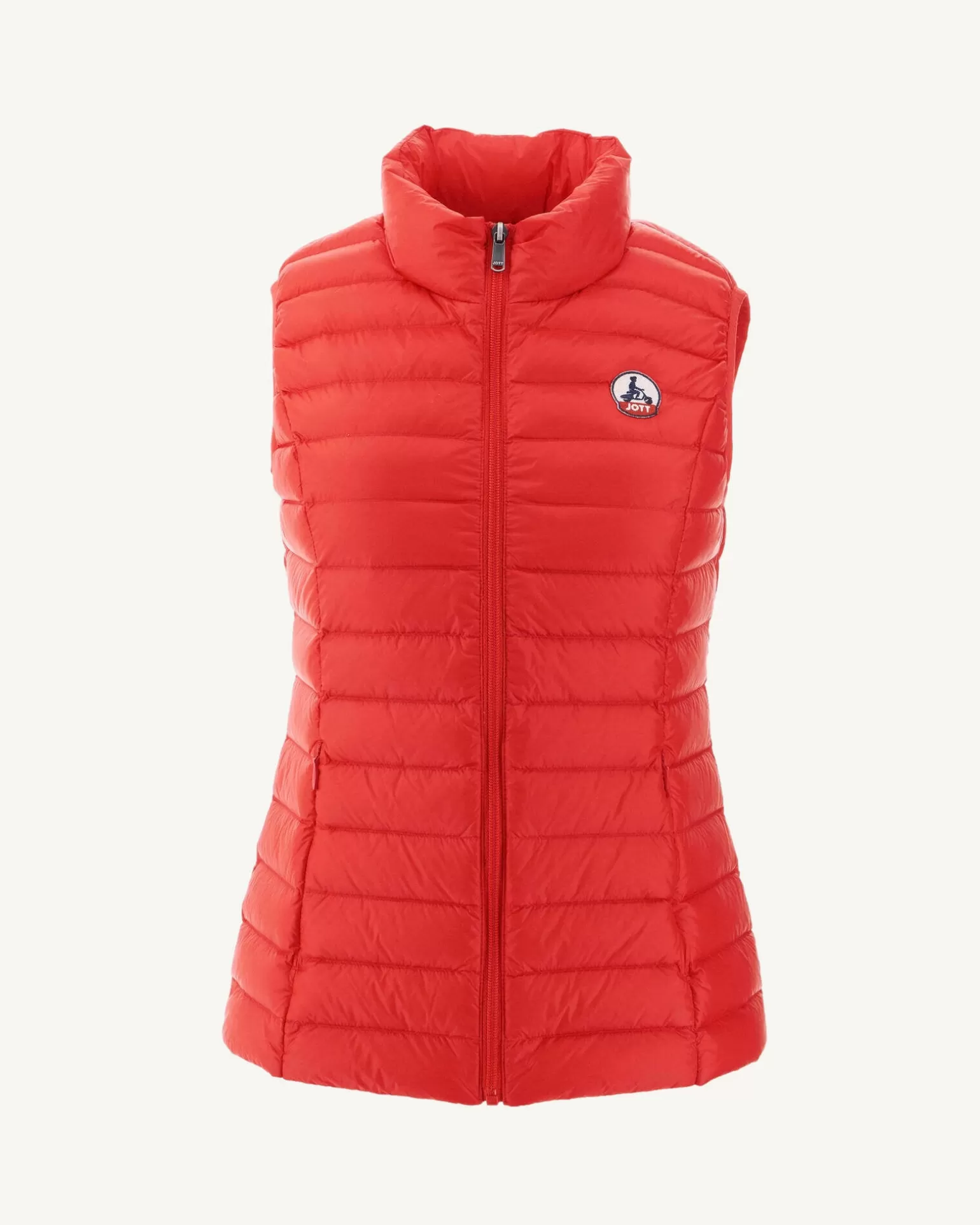 Women JOTT Light Sleeveless Down Jacket Bright Red Seda