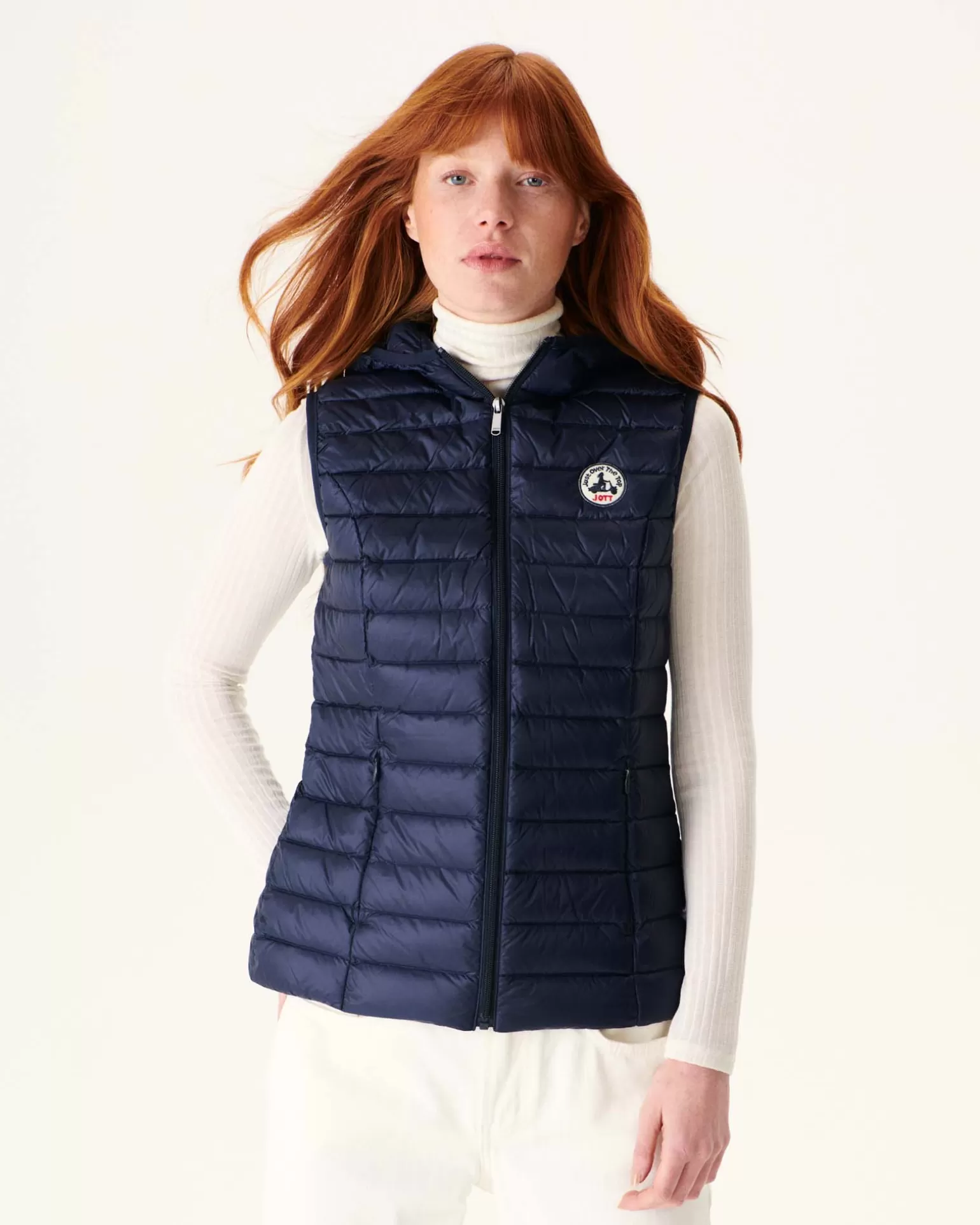 Women JOTT Light Sleeveless Down Jacket Navy Mali