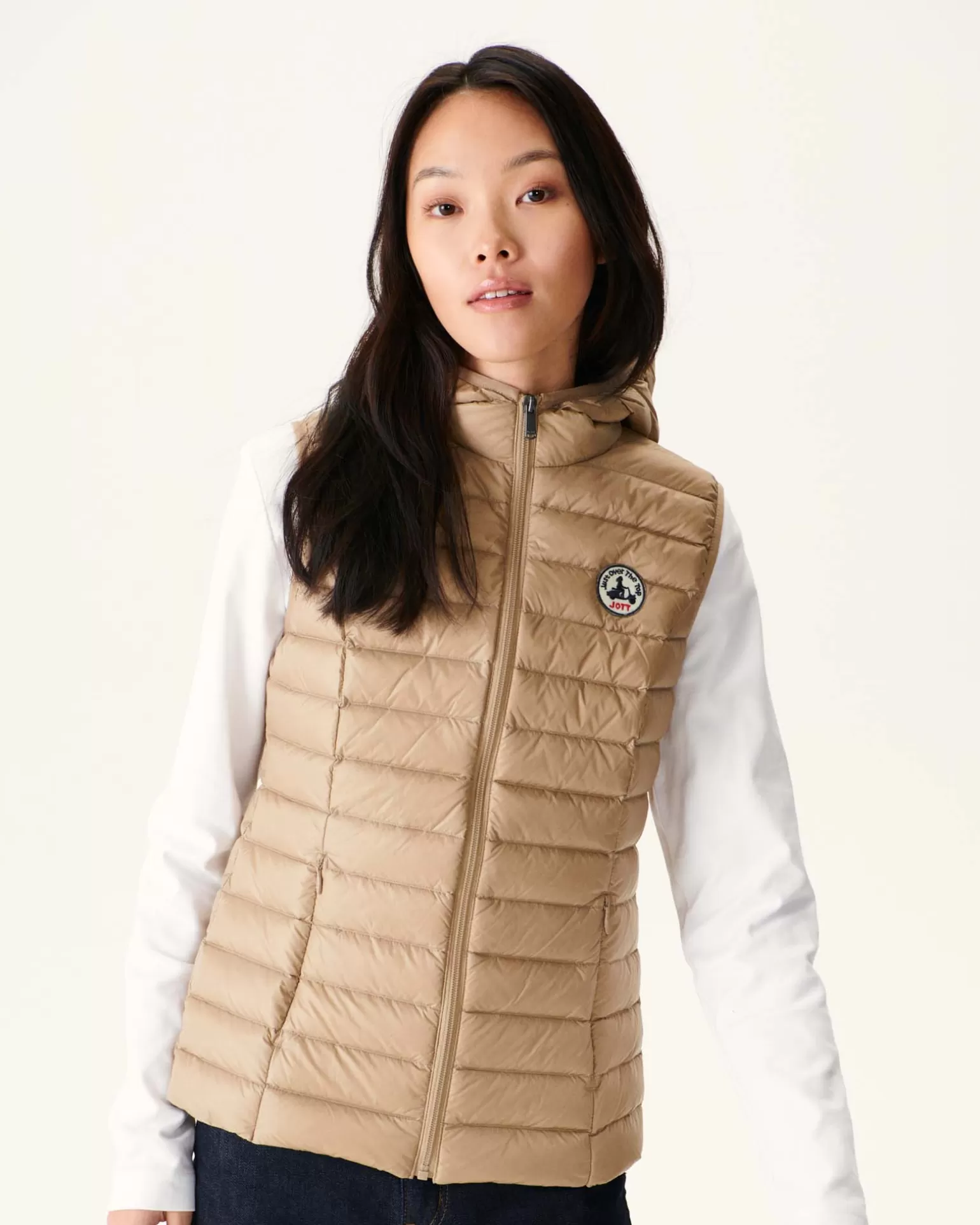 Women JOTT Light Sleeveless Padded Jacket Beige Mali