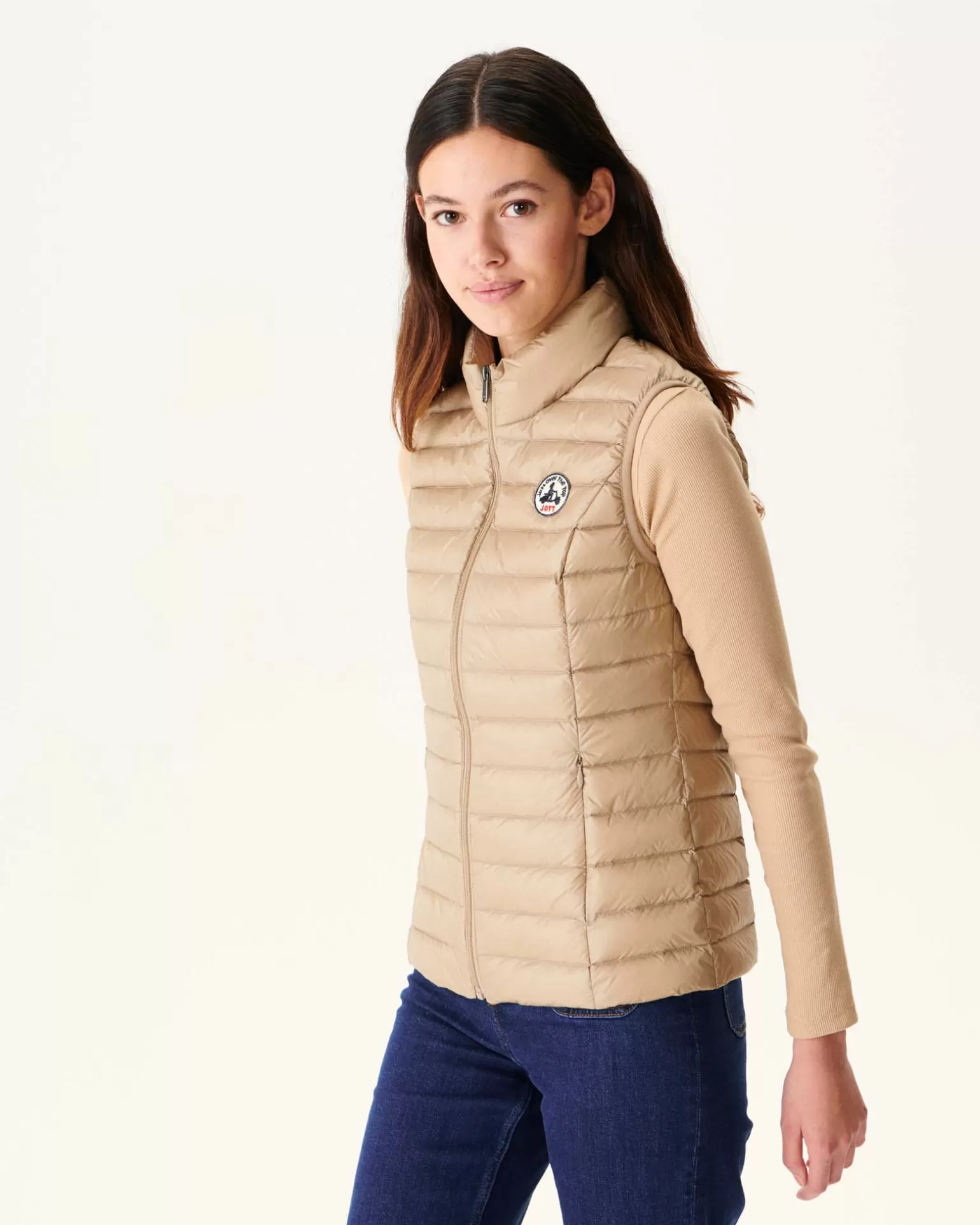 Women JOTT Light Sleeveless Padded Jacket Beige Seda