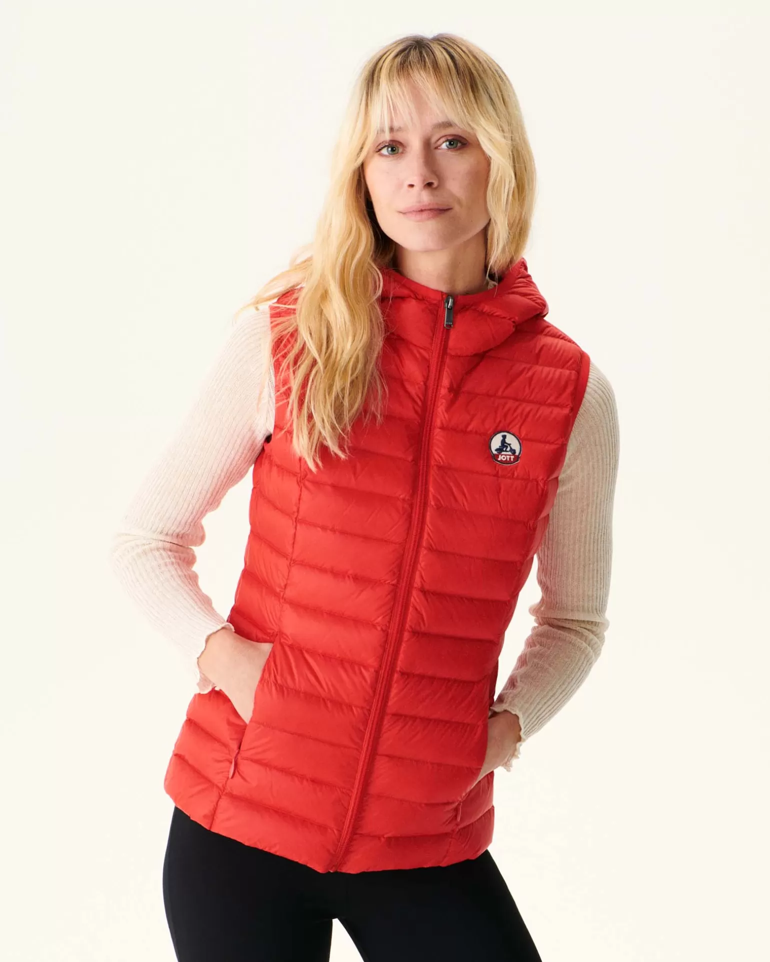 Women JOTT Light Sleeveless Padded Jacket Bright Red Mali