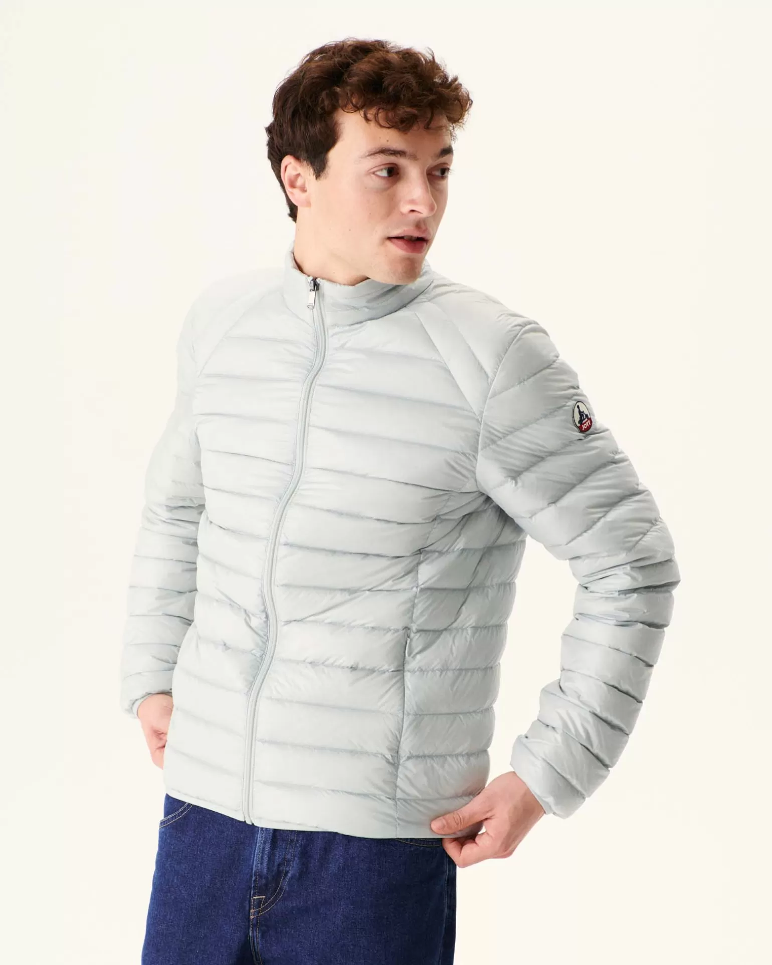 Men JOTT Lightweight Down Jacket Light Gray Mat