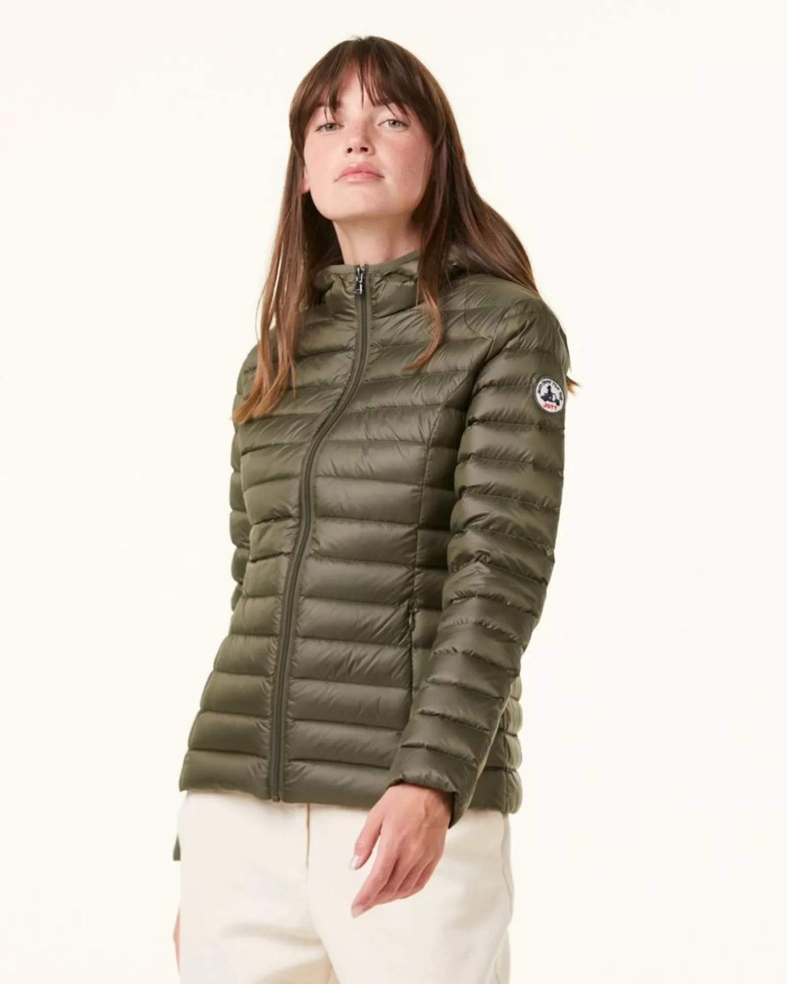 Women JOTT Lightweight Hooded Army Cloe Down Jacket