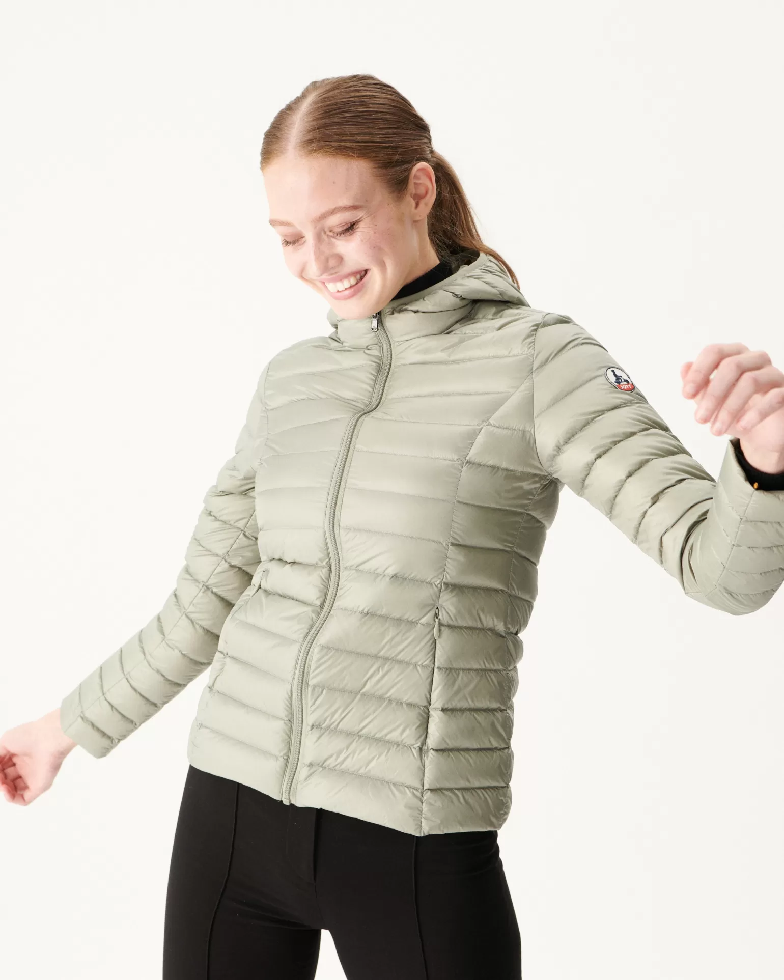 Women JOTT Lightweight Hooded Down Jacket Sage Cloe