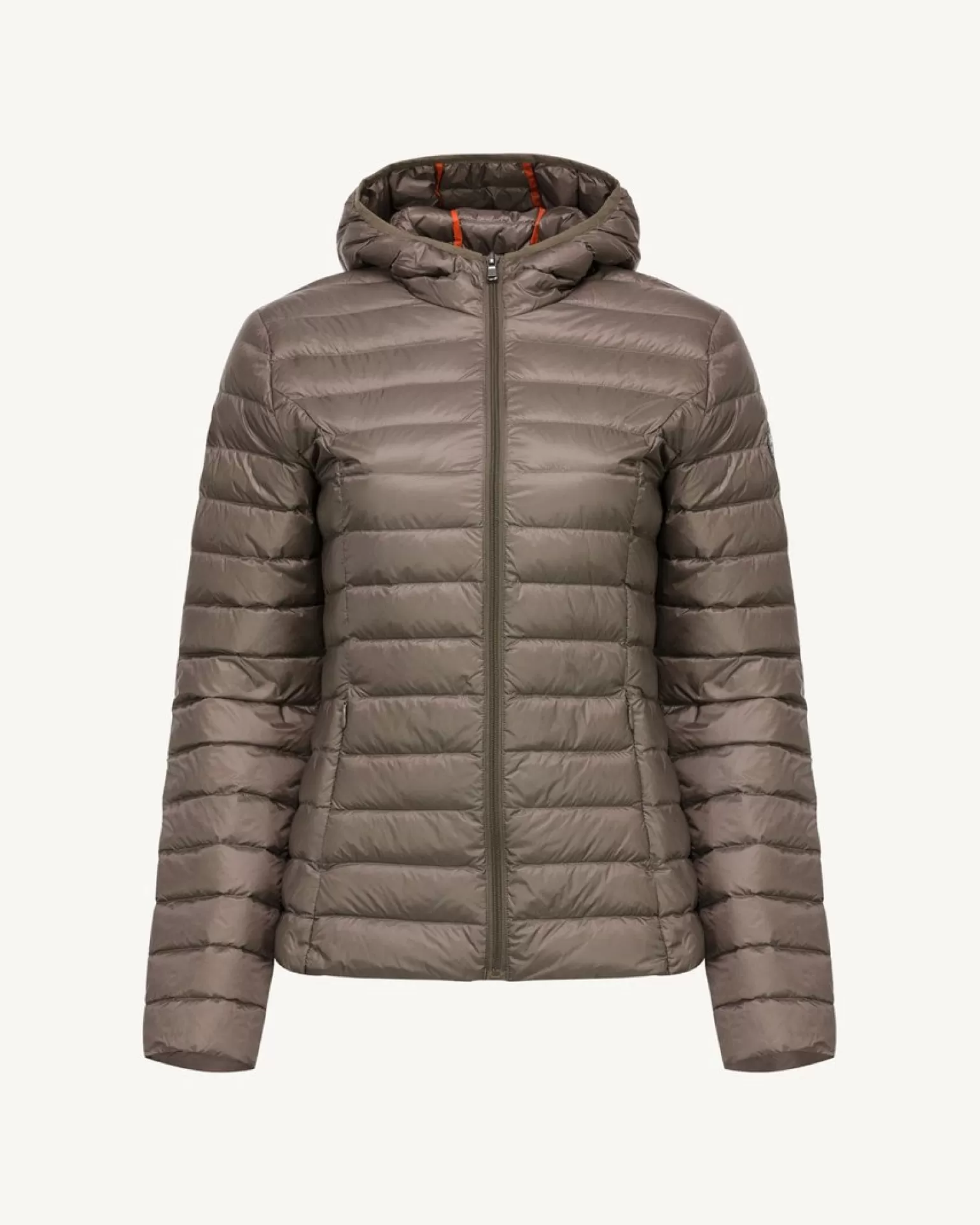 Women JOTT Lightweight Hooded Down Jacket Taupe Cloe