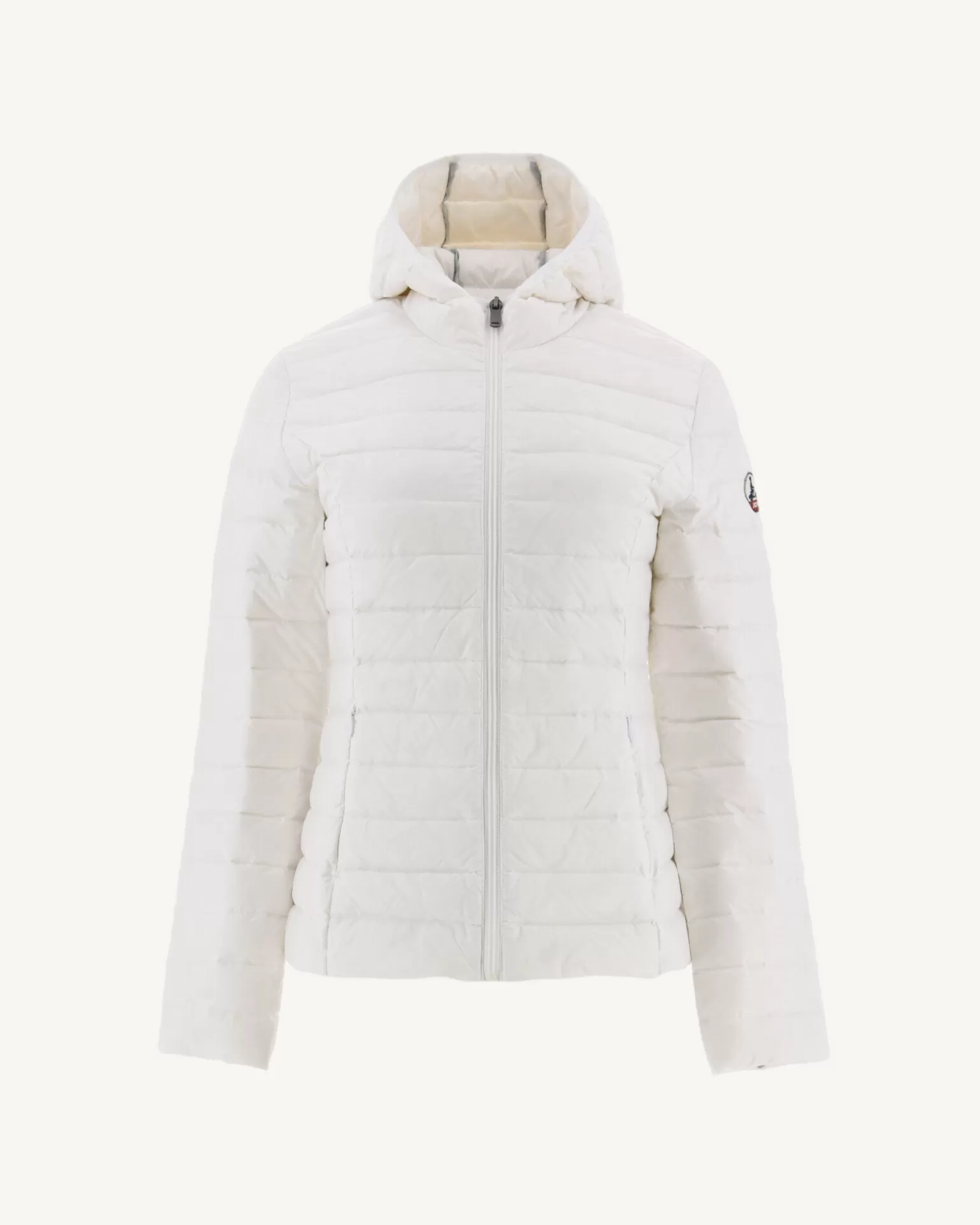 Women JOTT Lightweight Hooded Puffer Jacket White Cloe