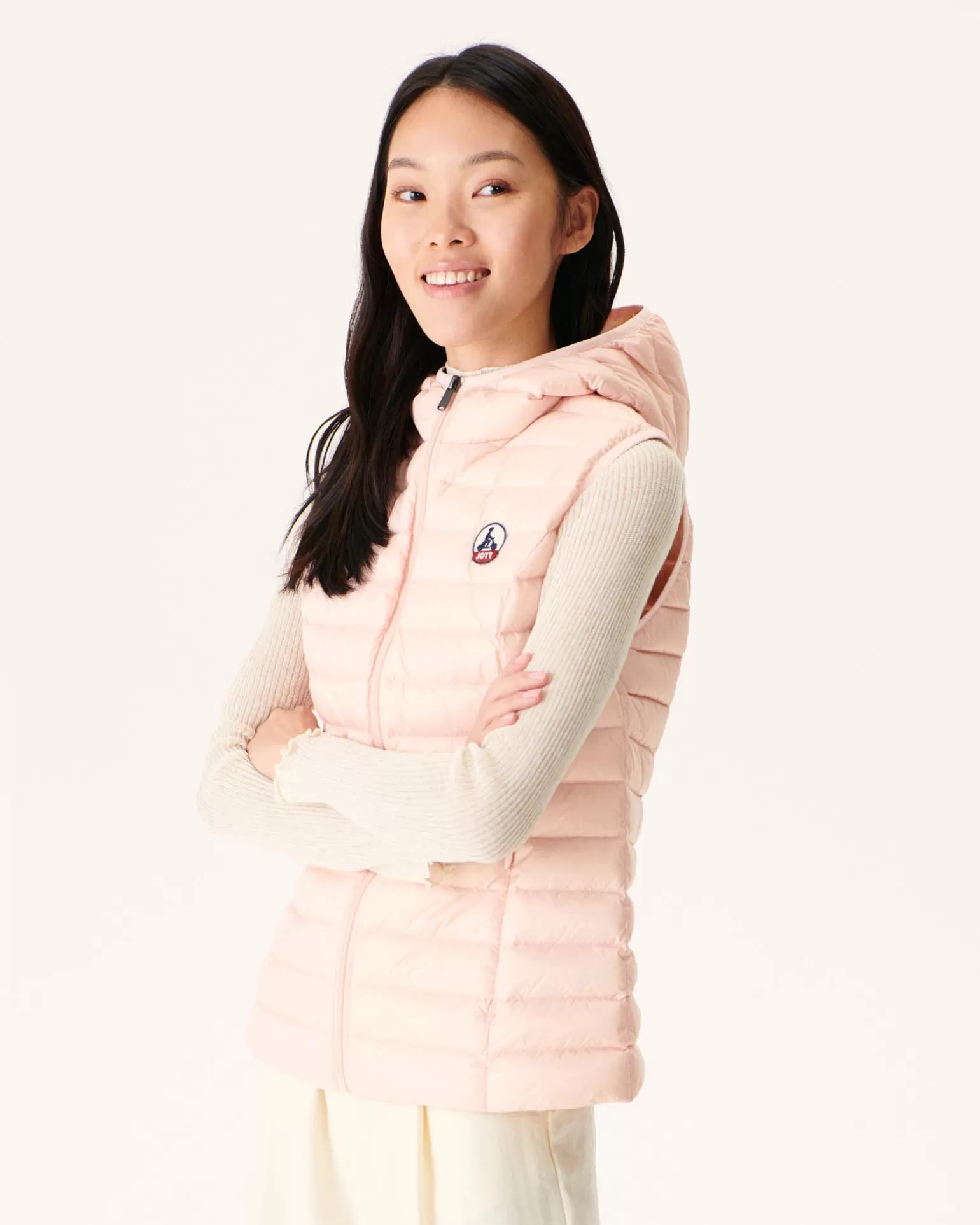 Women JOTT Lightweight Sleeveless Padded Jacket Light Pink Mali