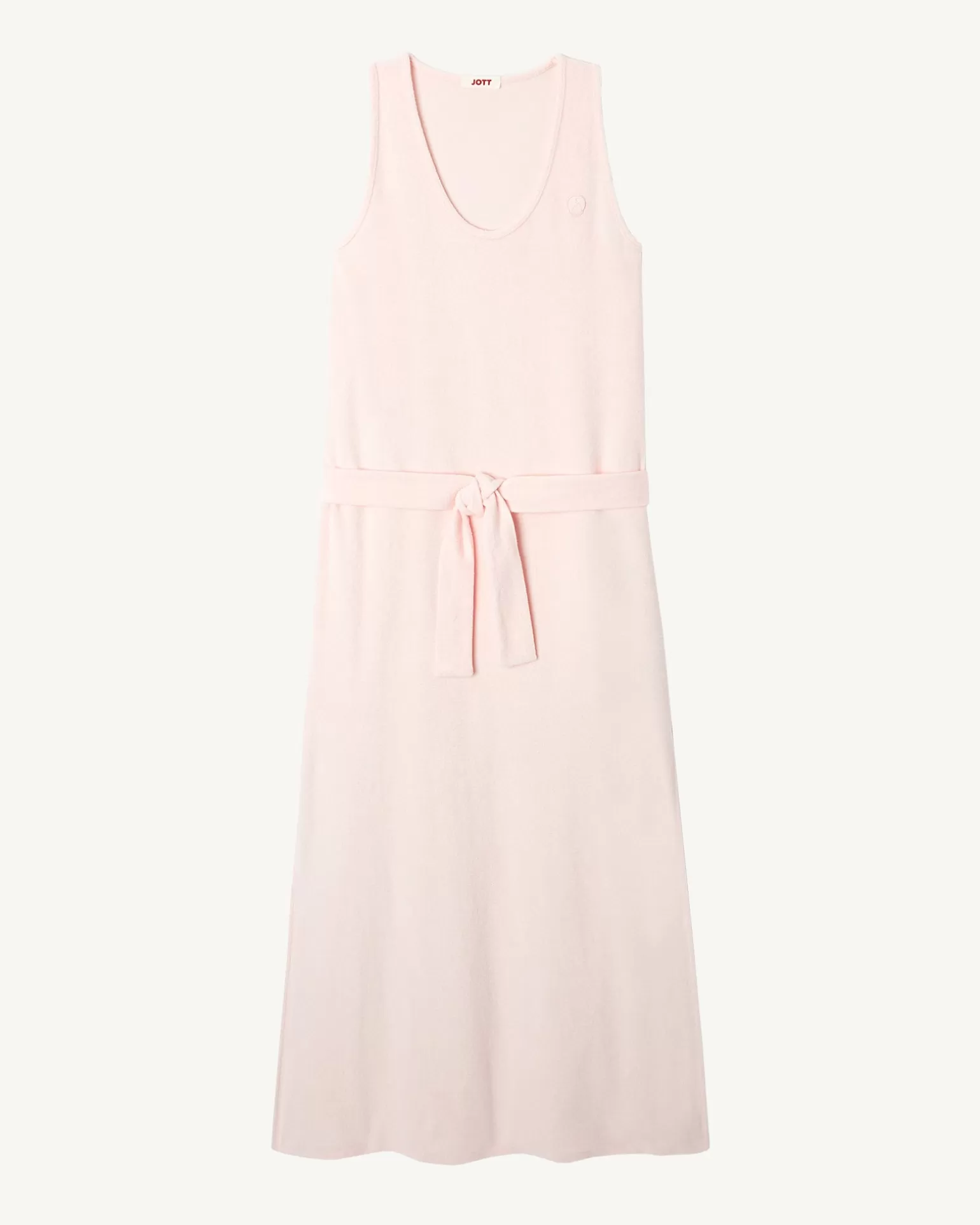 Women JOTT Long Belted Dress In Terry Cloth Light Pink Ibiza