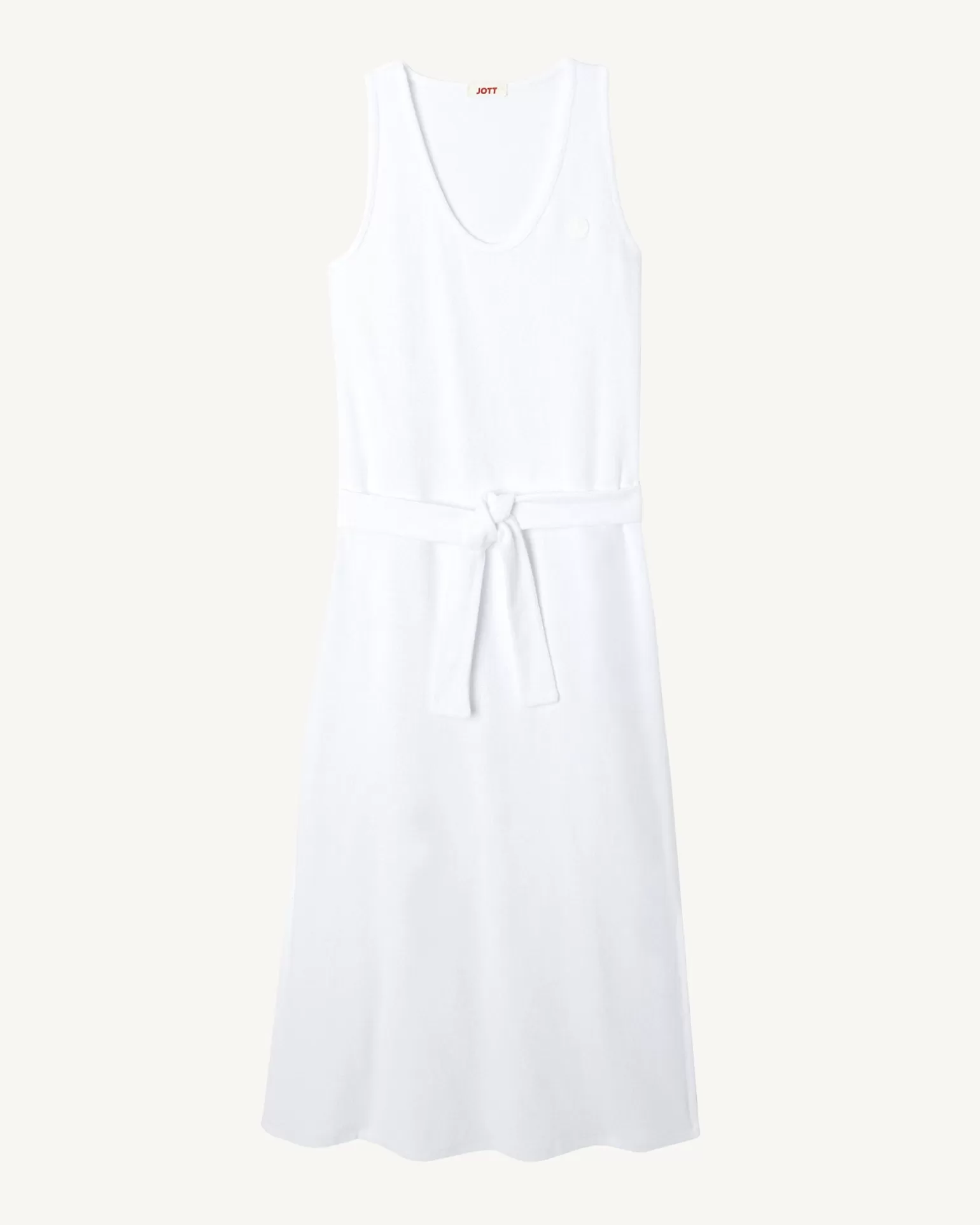 Women JOTT Long Belted Terrycloth Dress Ibiza White