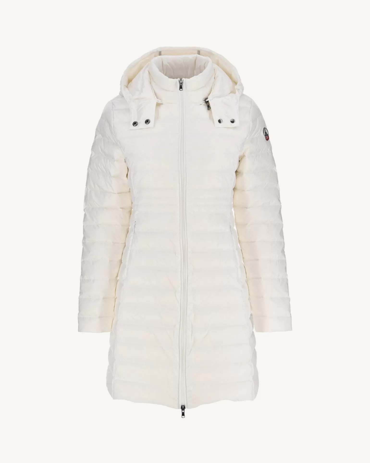 Women JOTT Long Hooded Down Jacket White Vero