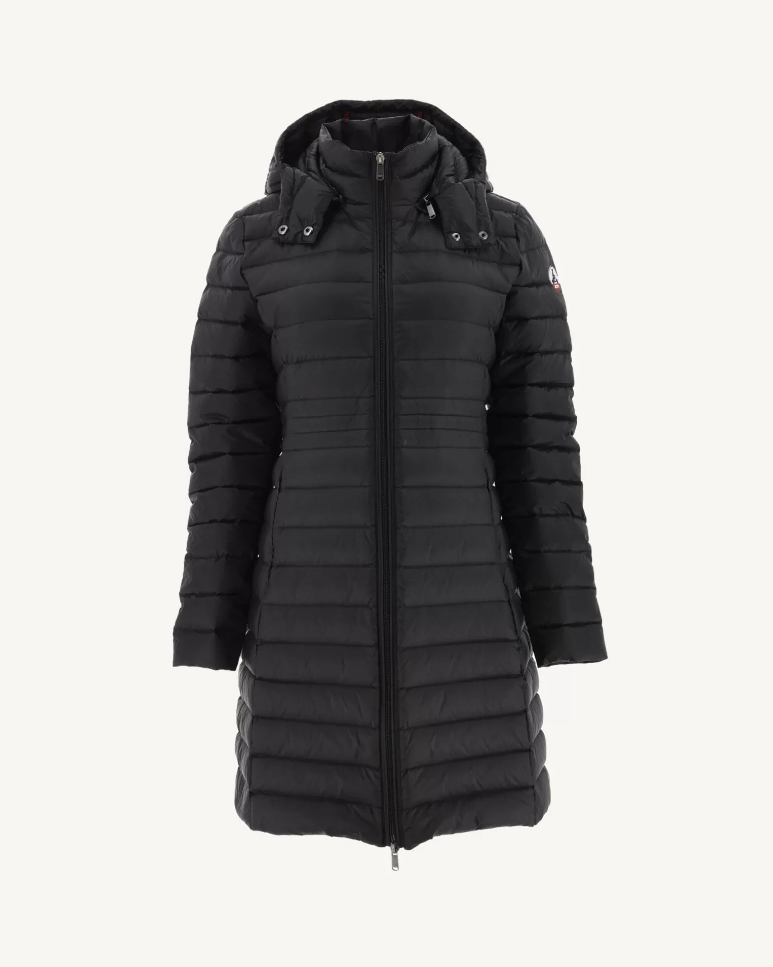 Women JOTT Long Hooded Puffer Jacket Black Vero