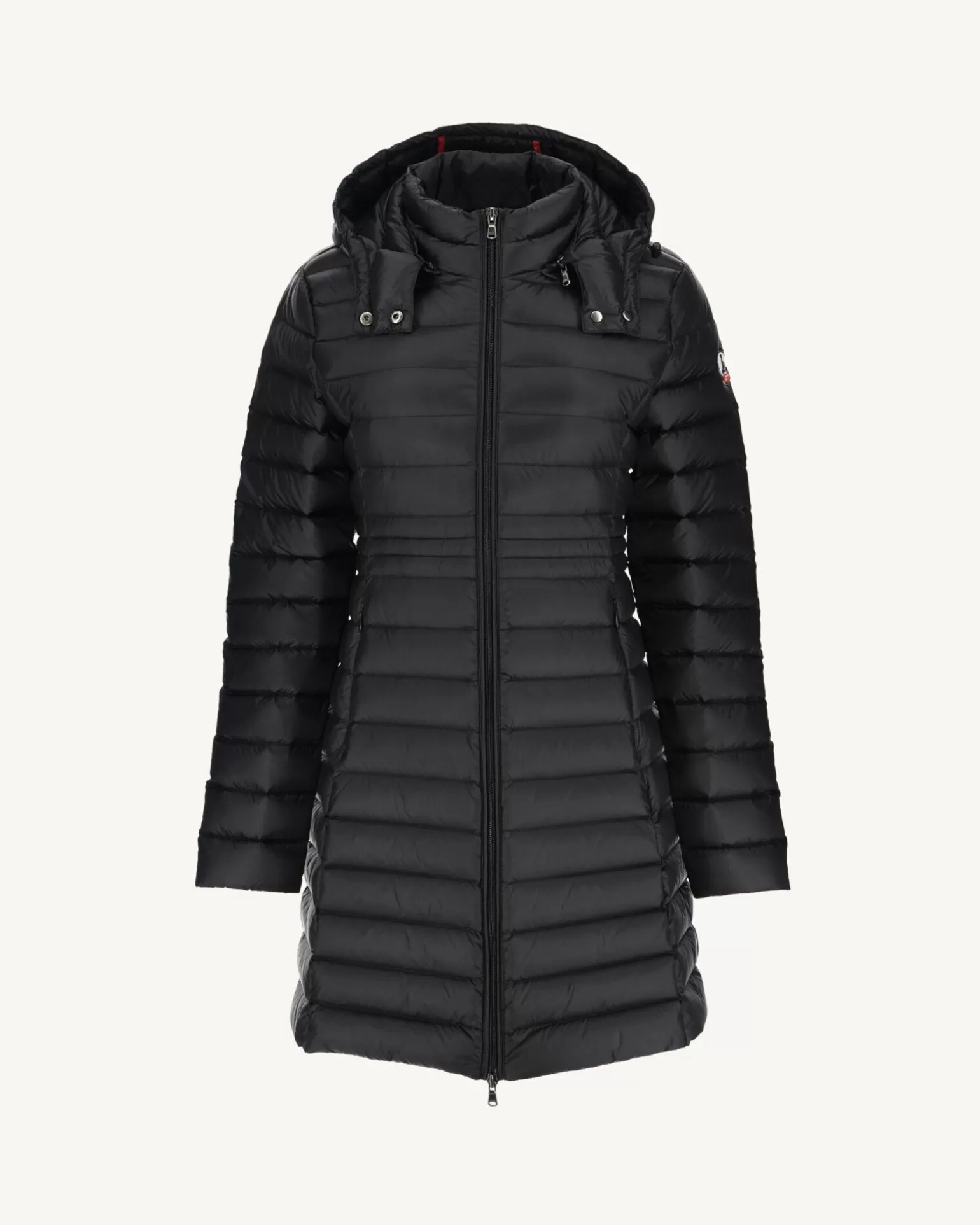 Women JOTT Long Hooded Puffer Jacket Black Vero