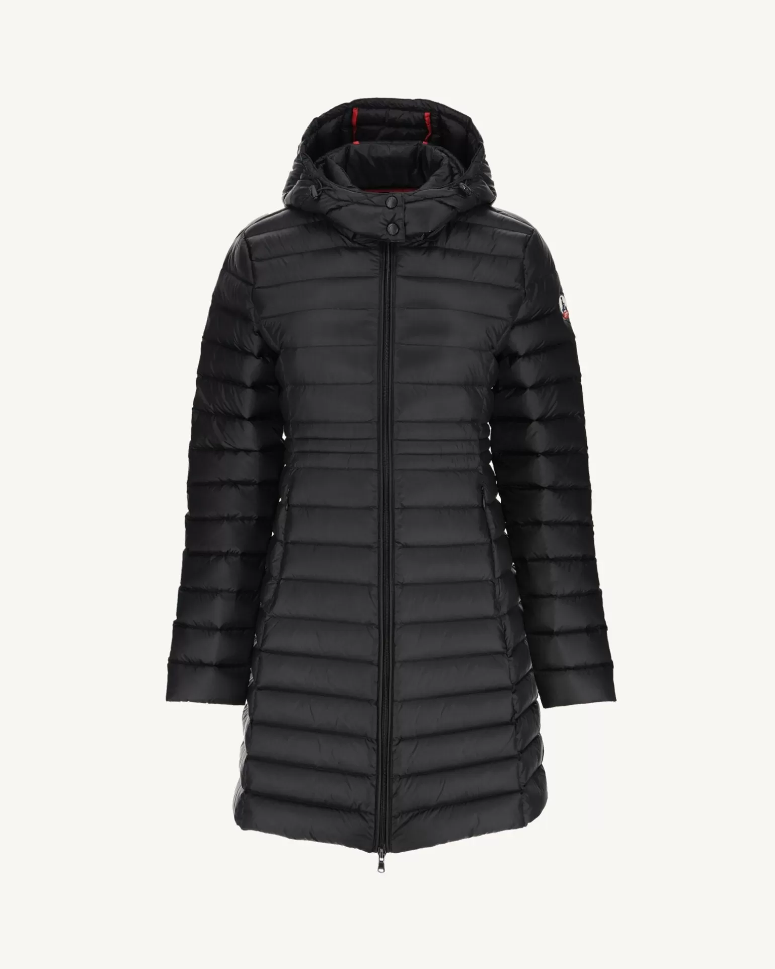 Women JOTT Long Hooded Puffer Jacket Black Vero