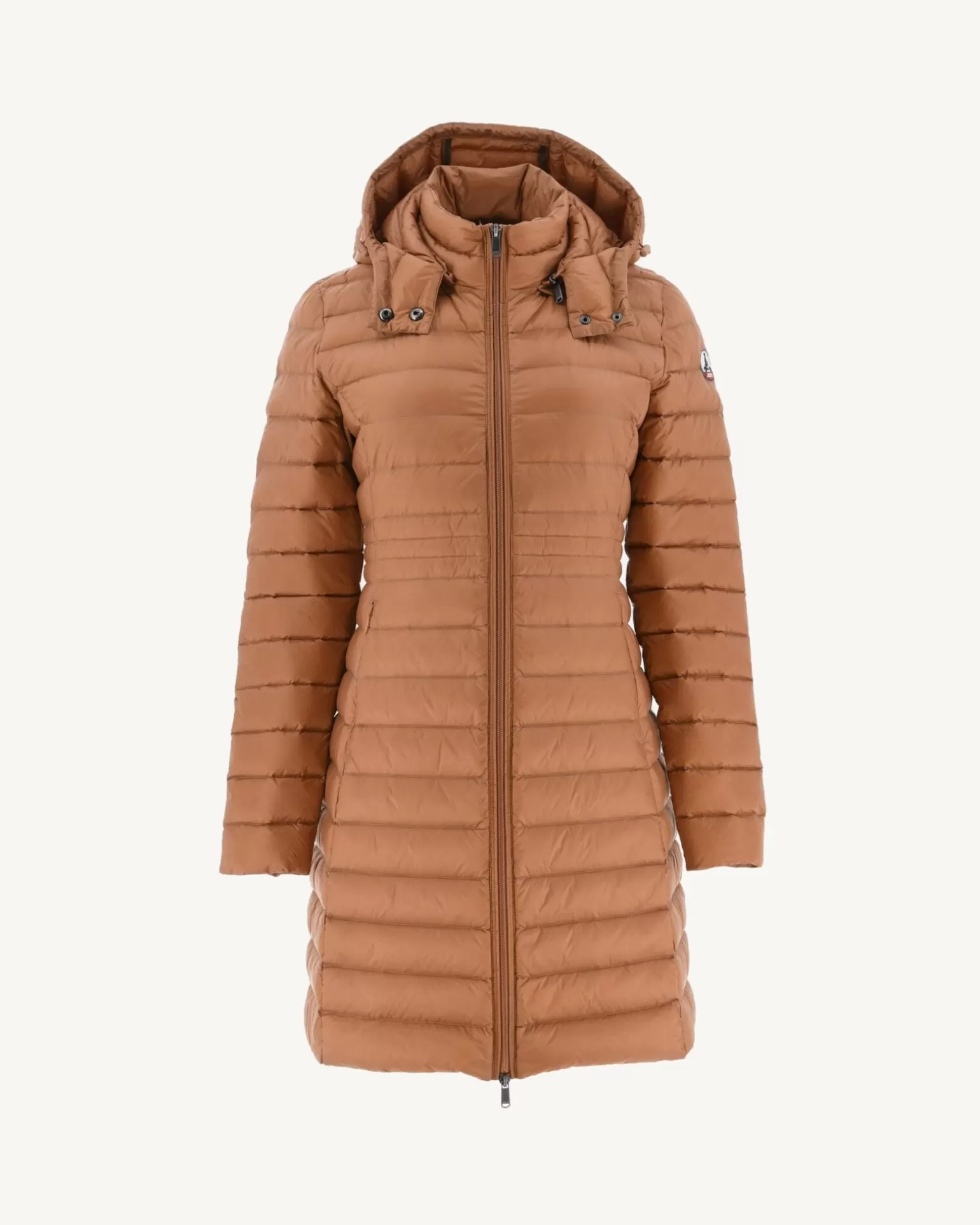 Women JOTT Long Hooded Puffer Jacket Camel Vero