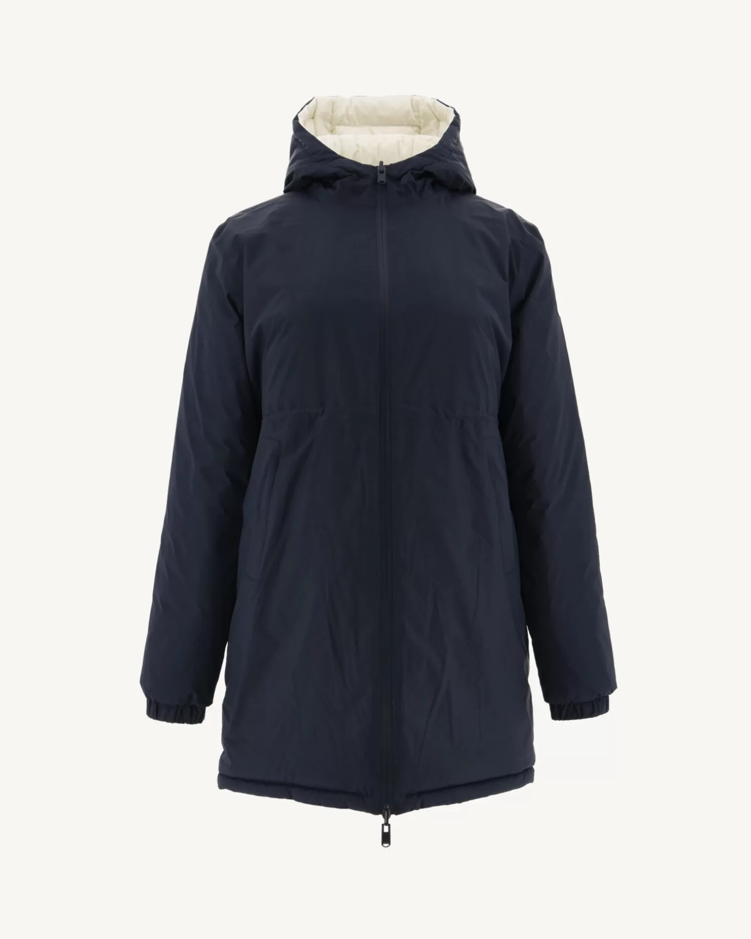 Women JOTT Long Reversible Down Jacket Navy/White Roma