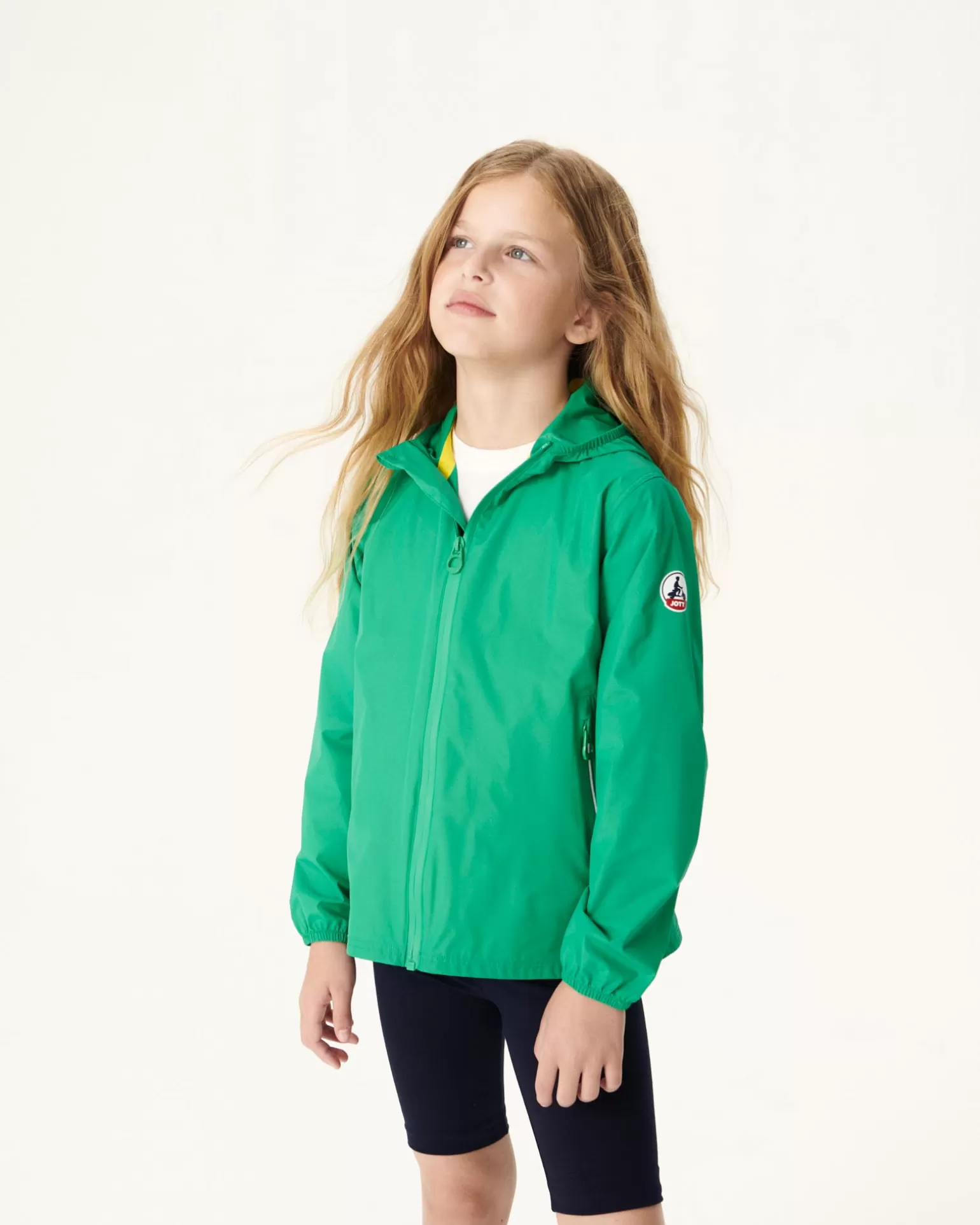 Kids JOTT Madeira Children'S Green Hooded Waterproof Jacket