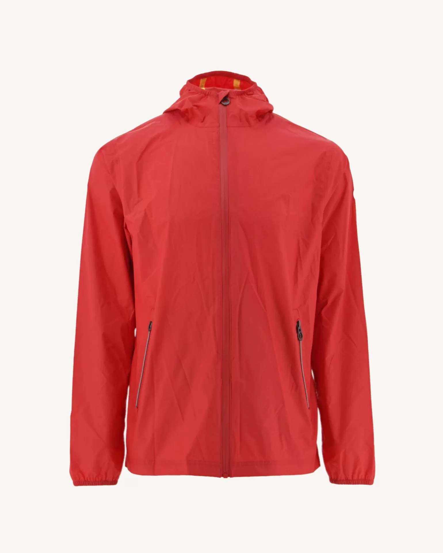 Men JOTT Manila Bright Red Packable Hooded Jacket