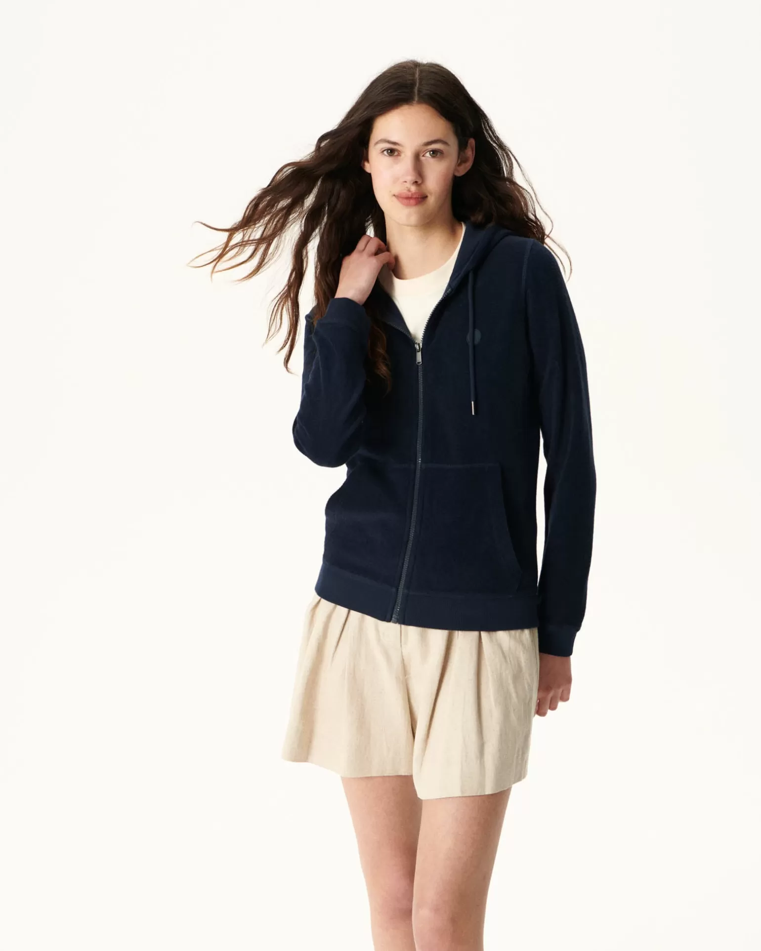 Women JOTT Marine Corail Zipped Terrycloth Jacket