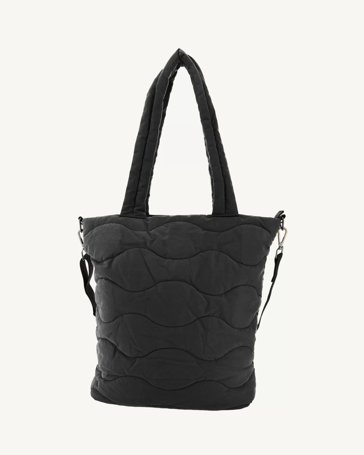 Men JOTT Maxi Quilted Cotton Tote Bag Black Aponi