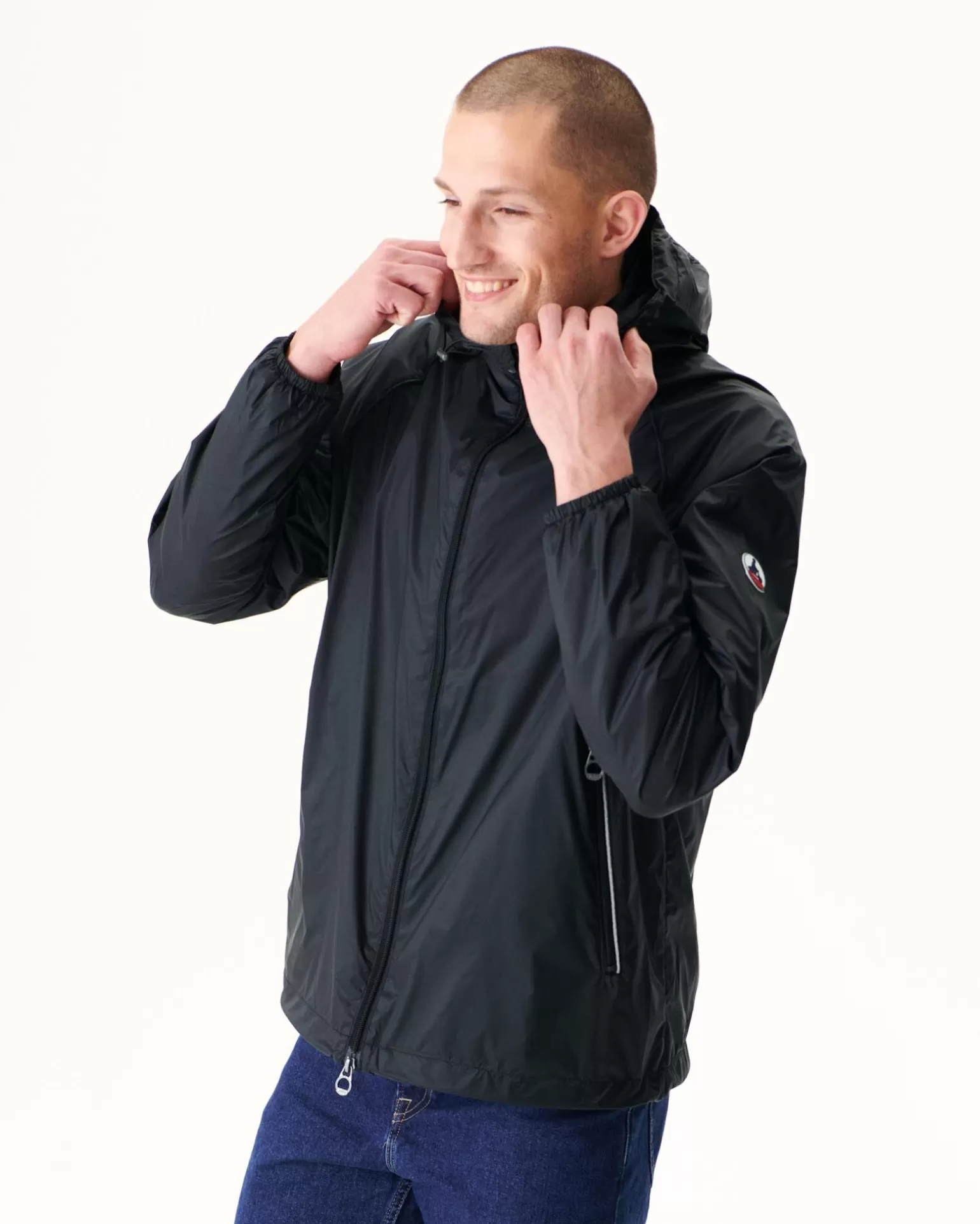 Men JOTT Mistral Black Hooded Windbreaker