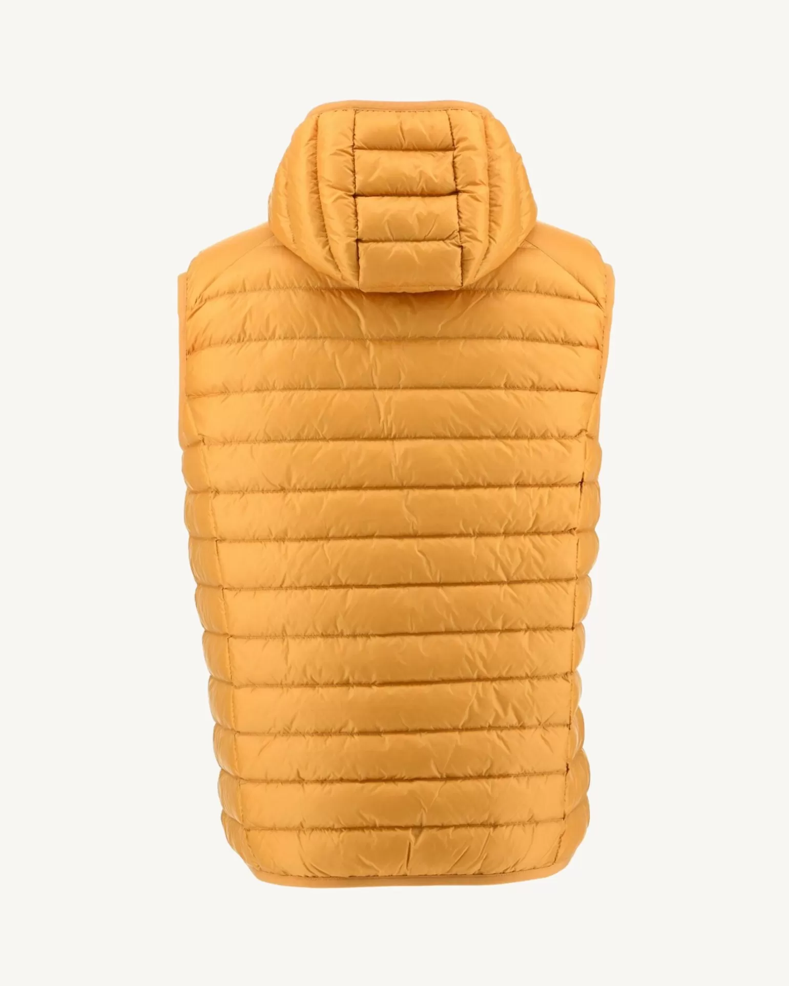 Men JOTT Mustard Pat Sleeveless Hooded Down Jacket