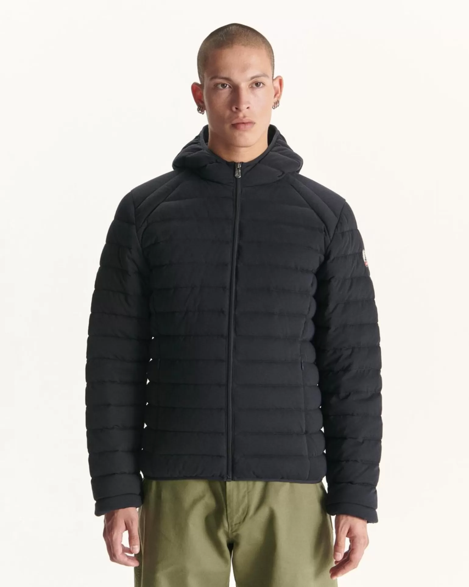 Men JOTT Navy Nico Hooded Jersey Puffer Jacket